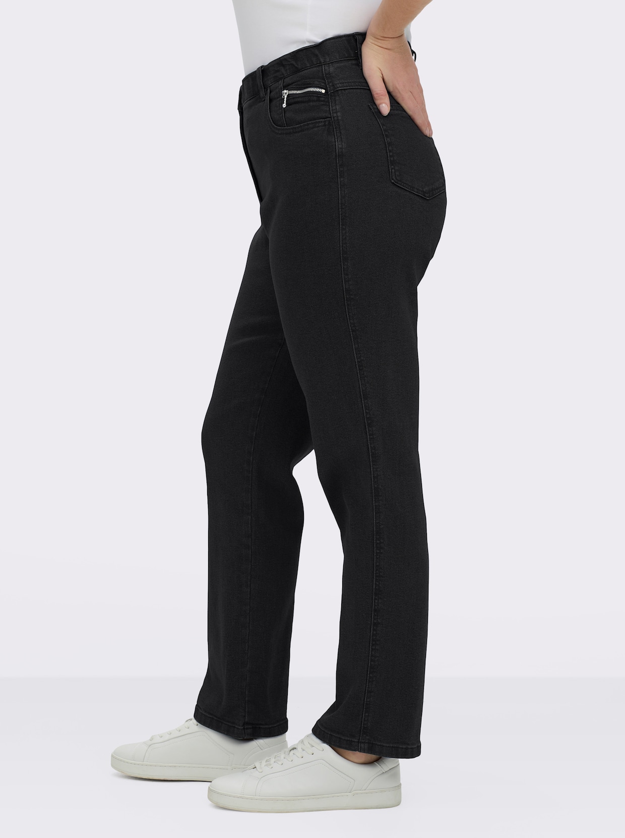 5-Pocket-Jeans gerade geschnitten - schwarz