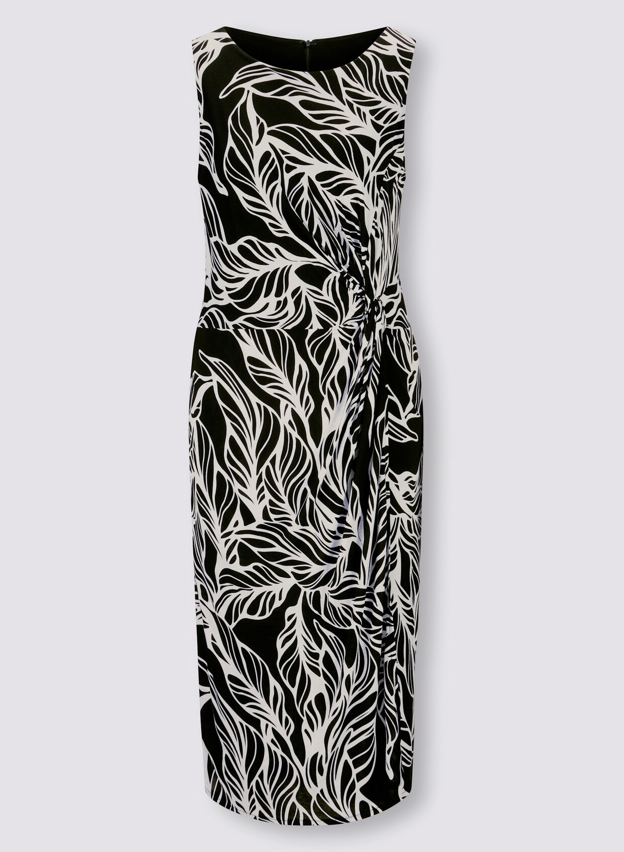 heine Jerseykleid - schwarz-ecru-bedruckt