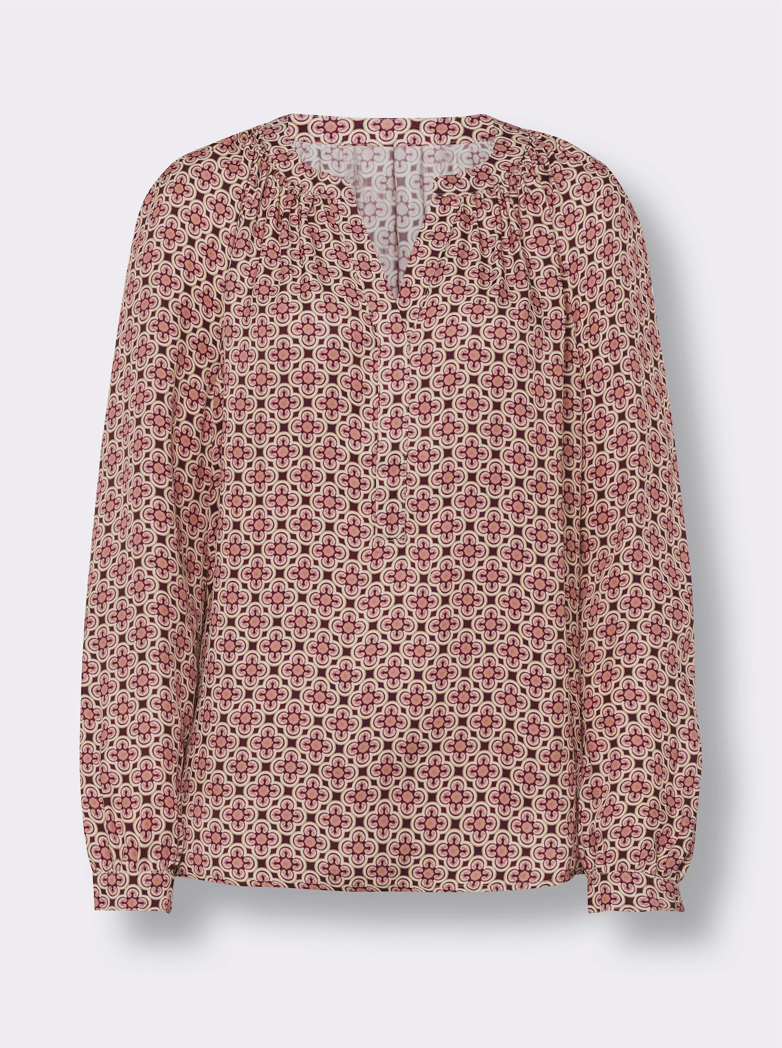 heine Comfortblouse van satijn - rozenkwarts/champagne bedrukt