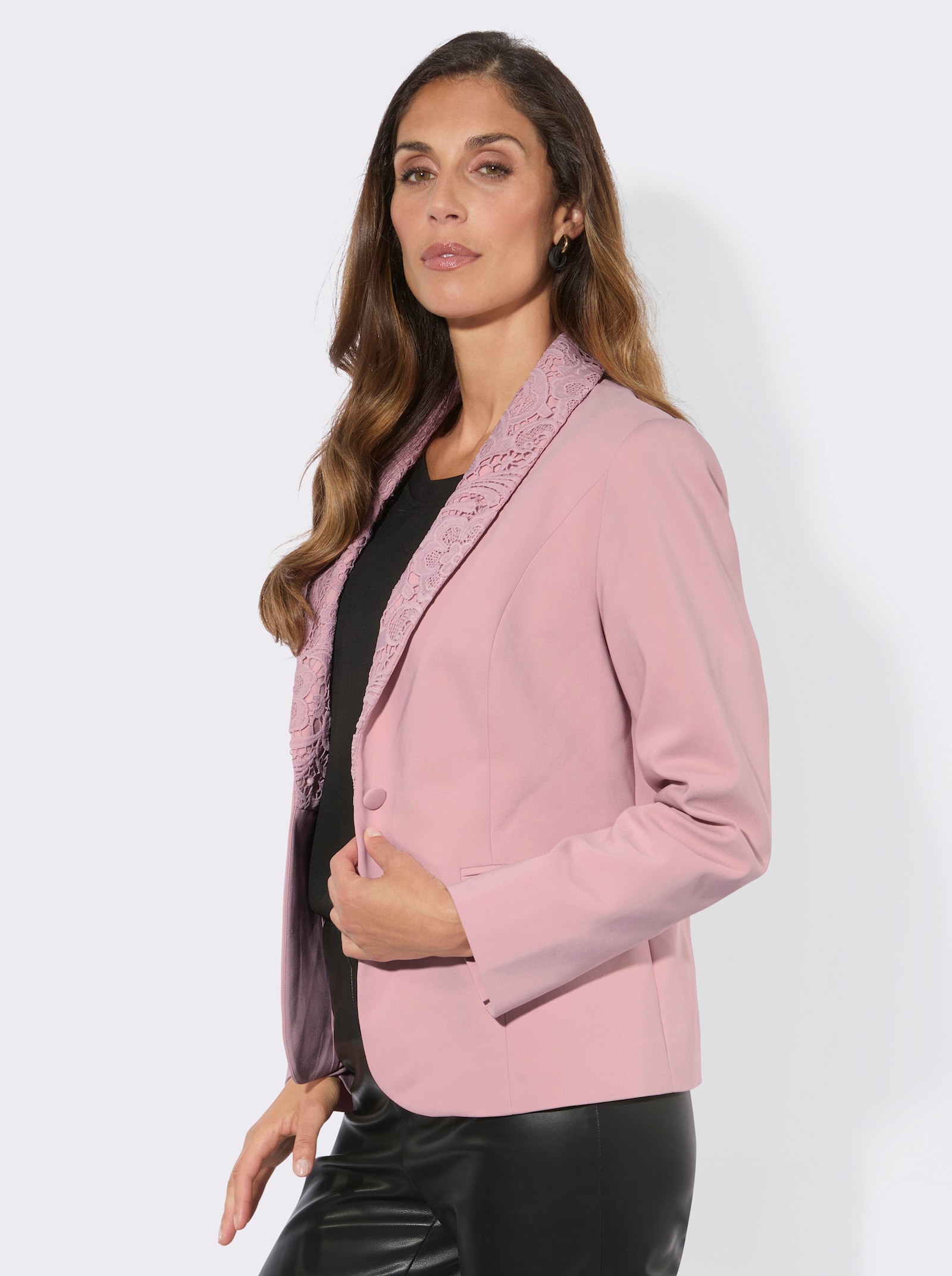 Blazer mit dünnen Schulterpolstern - hortensie