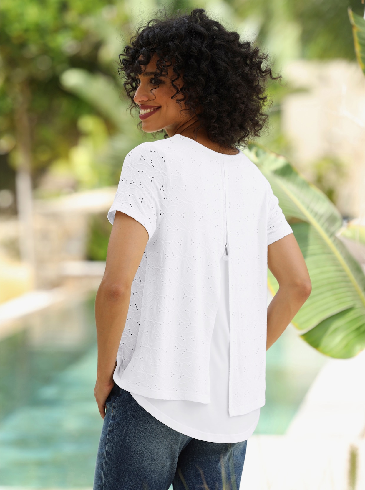 heine Spitzenshirt - ecru