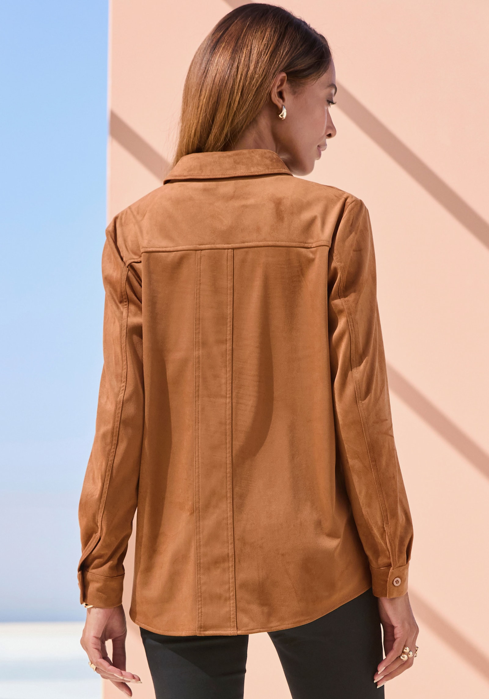 LASCANA Hemdbluse - cognacfarben
