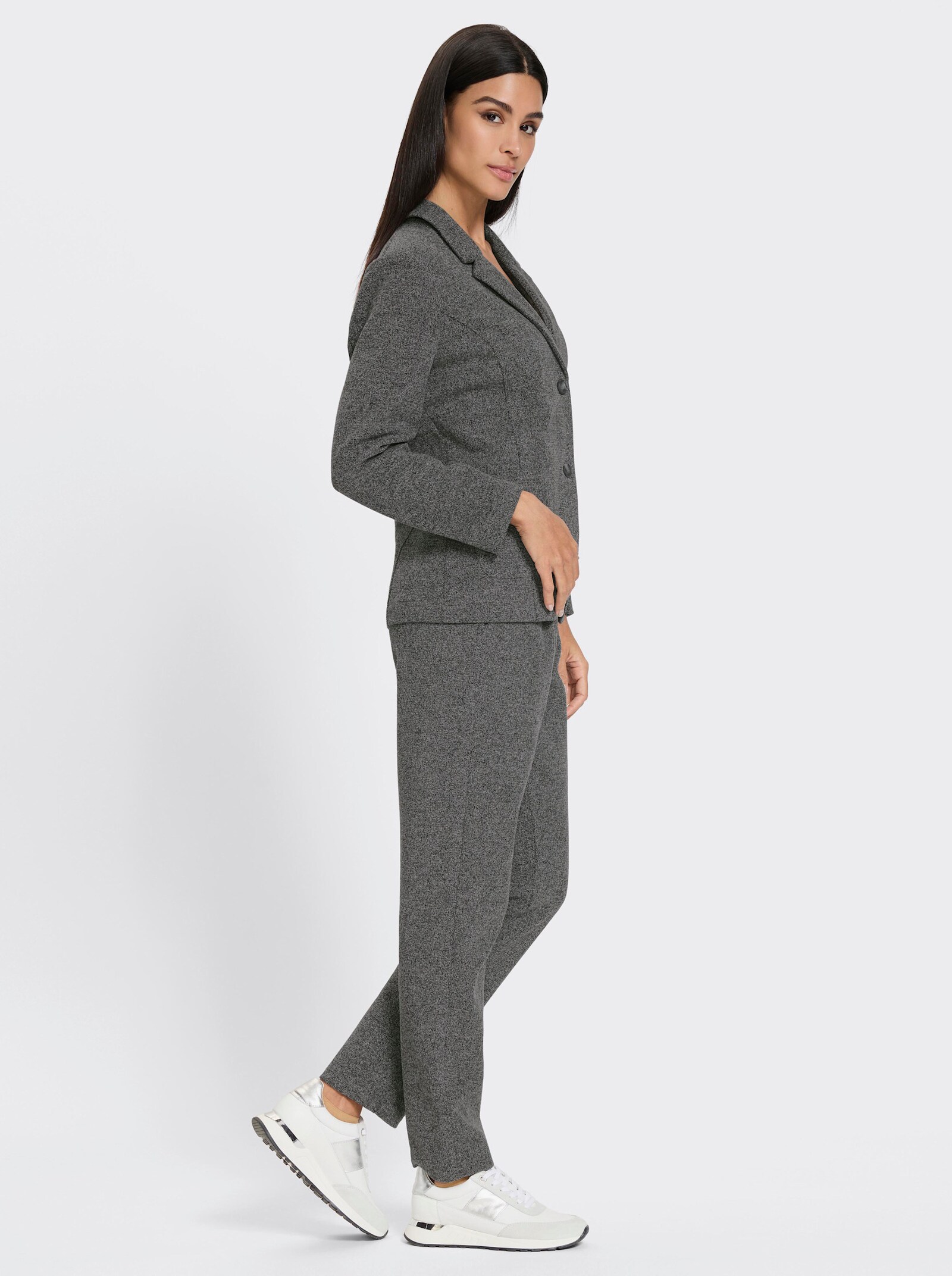 heine Hosenanzug in Tweed-Optik - anthrazit-meliert