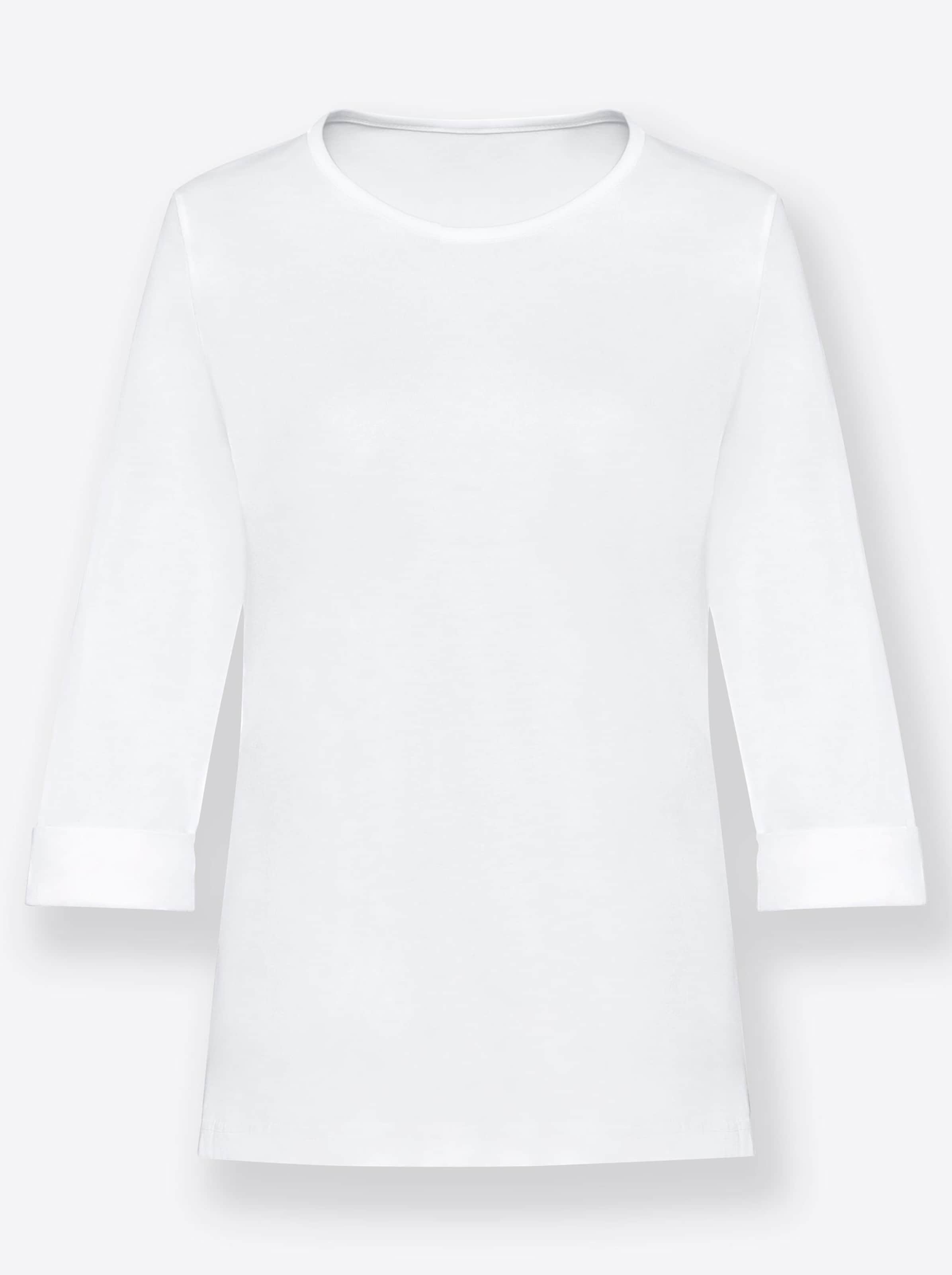 Damenmode Shirts Rundhalsshirt in weiß 
