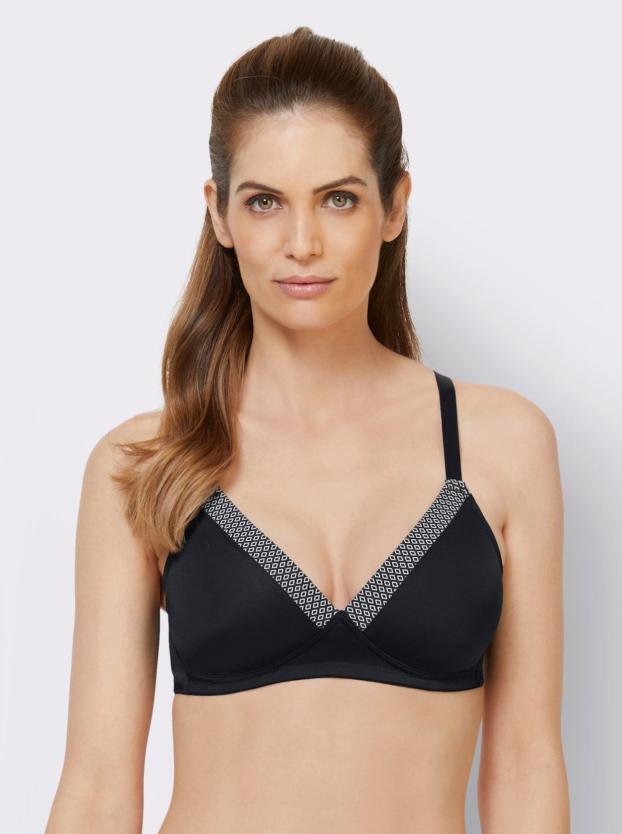 wäschepur Brassière sans armatures - noir imprimé