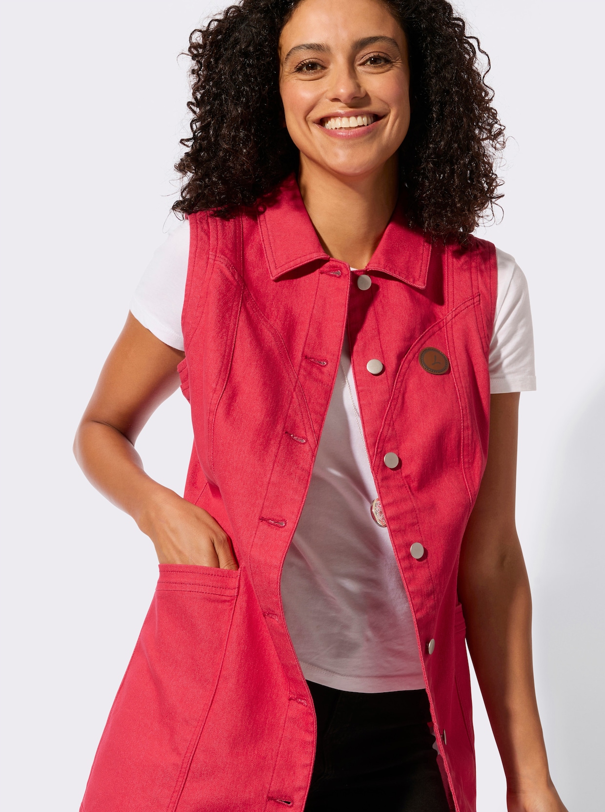 Jeansweste - erdbeere