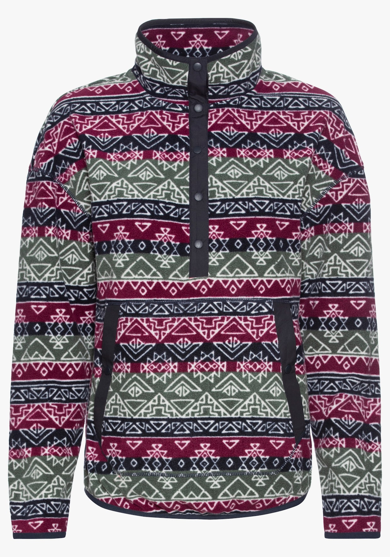 Fleecepullover - fuchsia-navy