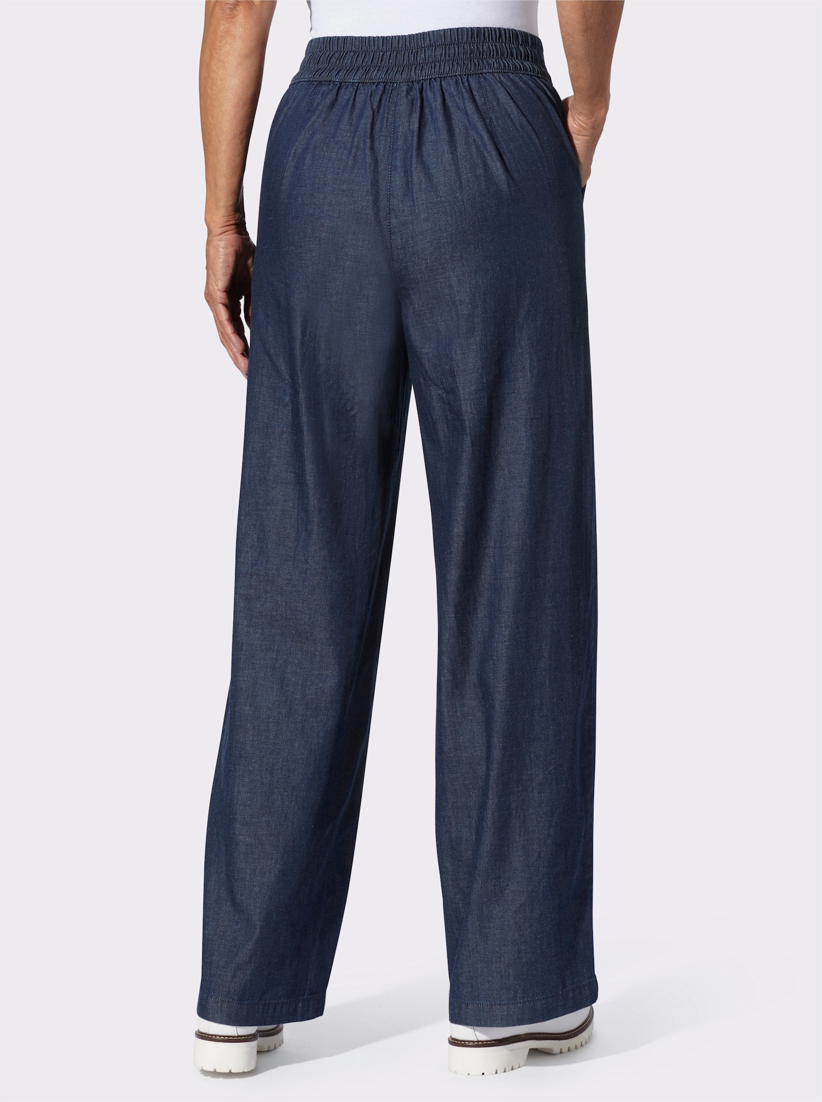 High waist jeans met wijde pijpen - dark-blue