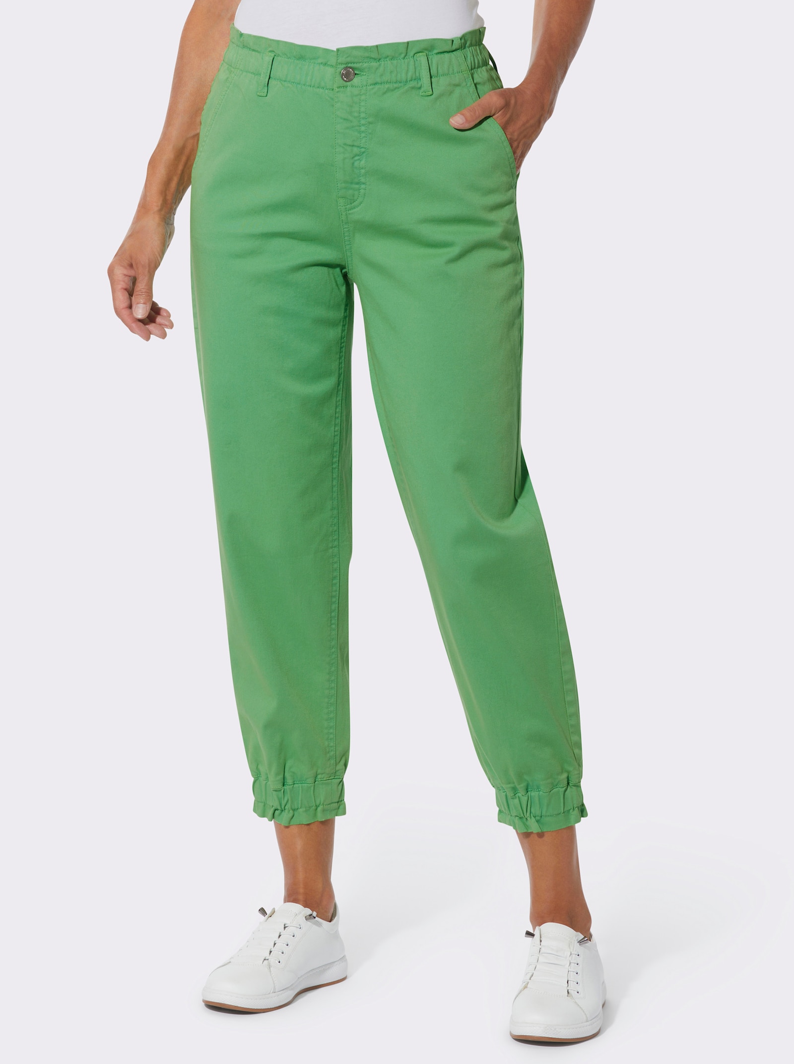 7/8-Jeans mit Elastik-Bund - apfel