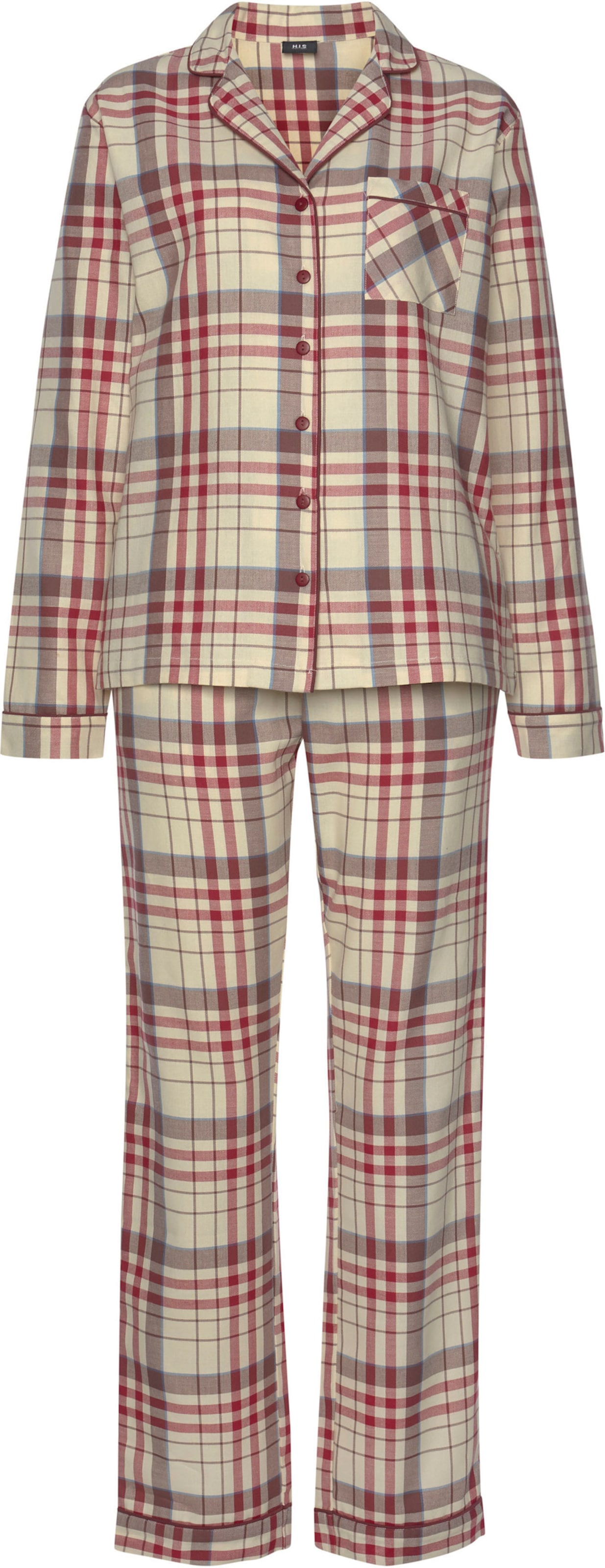100 A günstig Kaufen-Pyjama in bordeaux-kariert-creme von H.I.S. Pyjama in bordeaux-kariert-creme von H.I.S <![CDATA[Obermaterial: 100% Baumwolle (unterstützt Cotton made in Africa)]]>. 