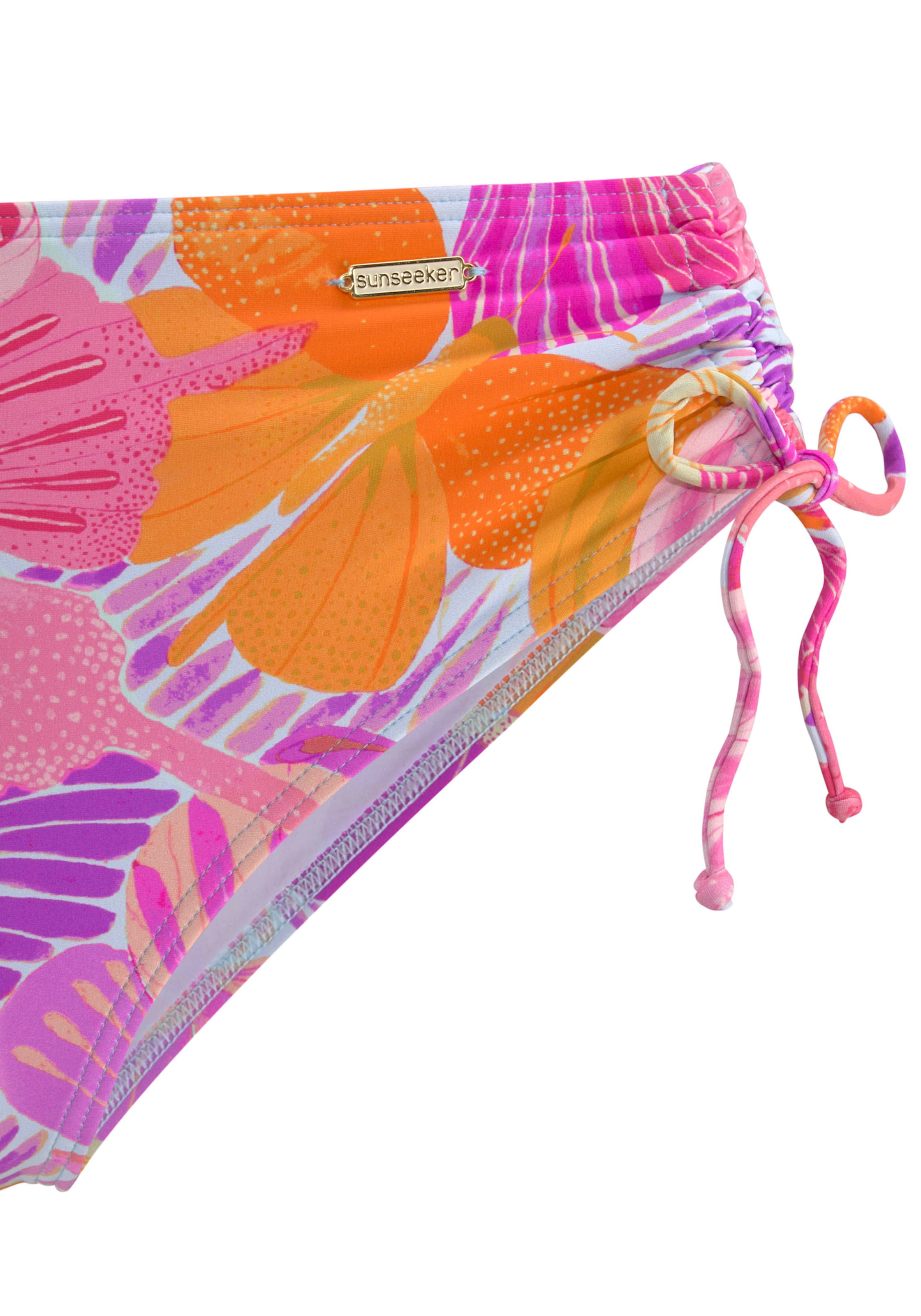 Micro SD günstig Kaufen-Bikini-Hose in lila-orange von Sunseeker. Bikini-Hose in lila-orange von Sunseeker <![CDATA[Höher geschnittene Bikinihose von Sunseeker im Schmetterlingsdesign. Jedes Teil ein Unikat. Seitlich regulierbar. Kleines Emblem. Mix-Kini-Prinzip. Weiche Microfa