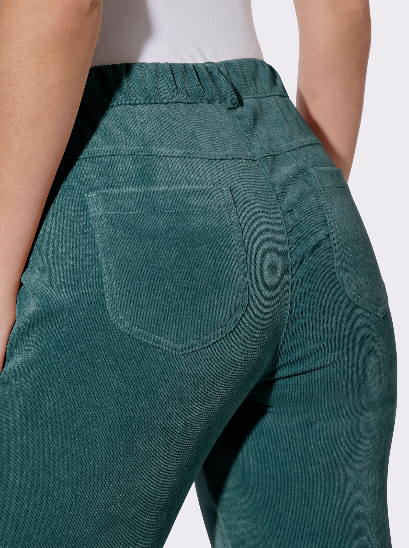 Cordhose mit Dehnbund - petrol