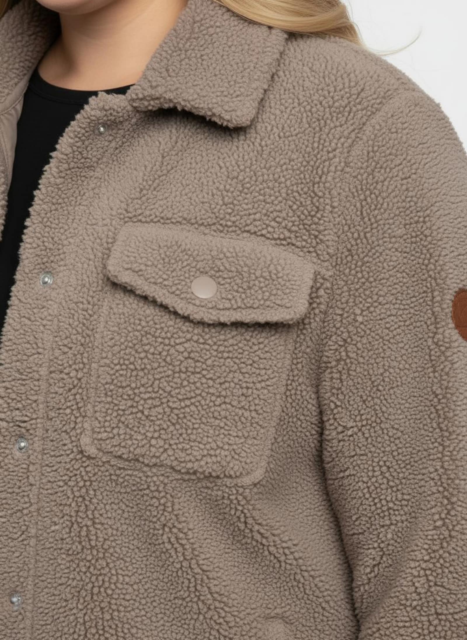 Jackenblazer aus Fleece - taupe