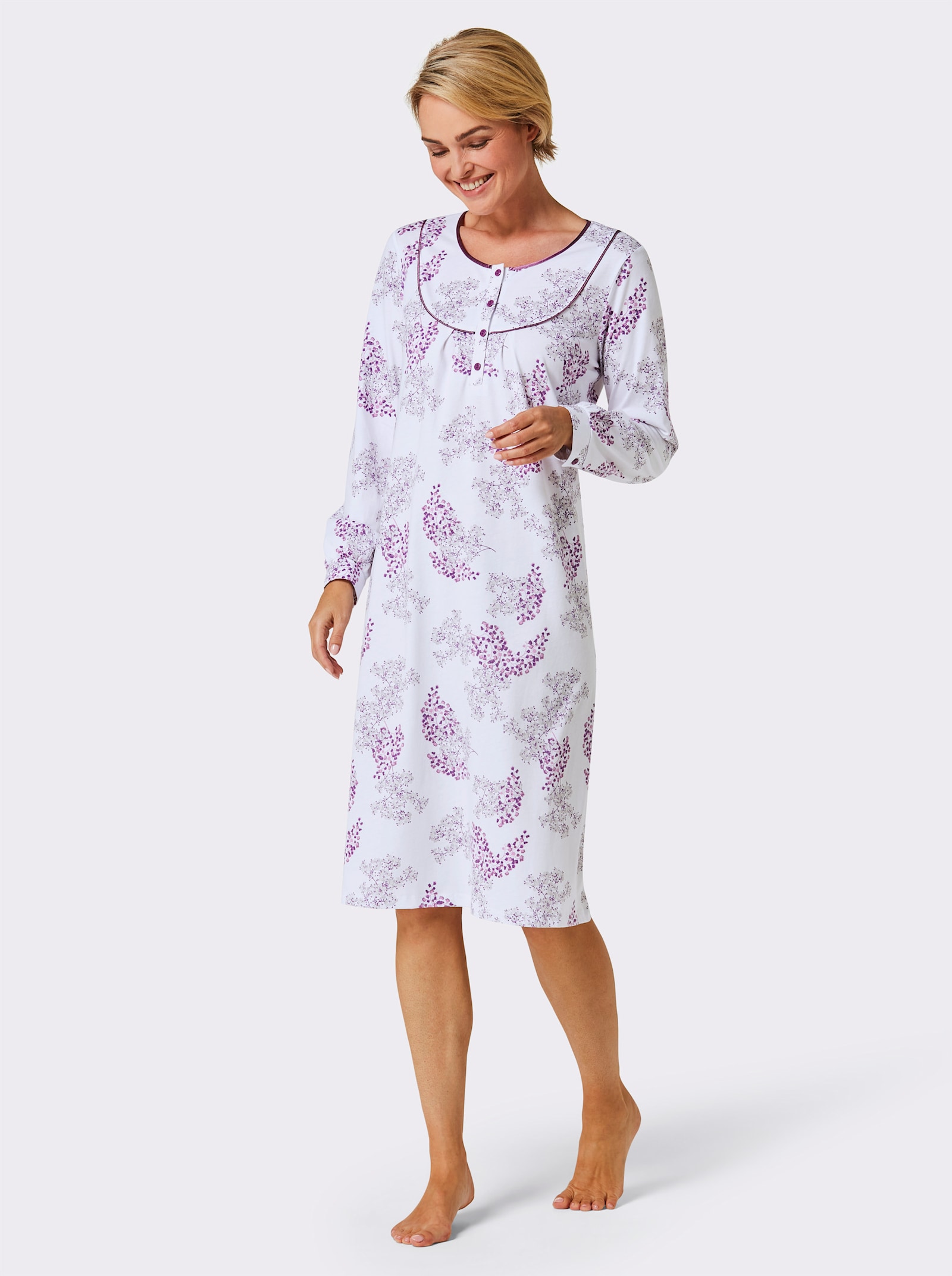 wäschepur Nachthemd - wit/orchidee