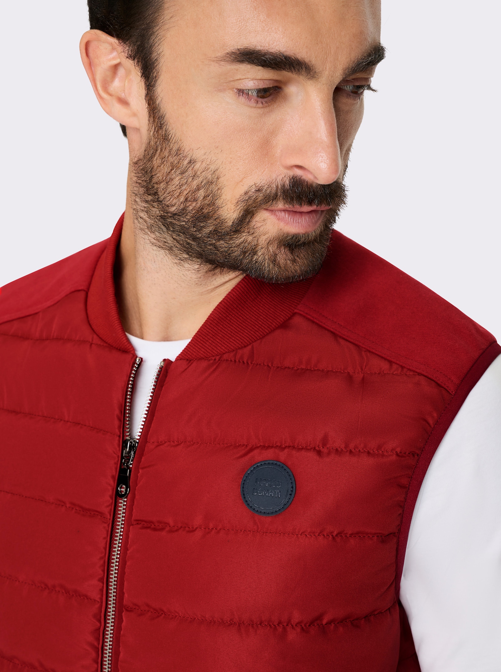 Marco Donati Steppweste mit Stehkragen, pflegeleicht - kirsche