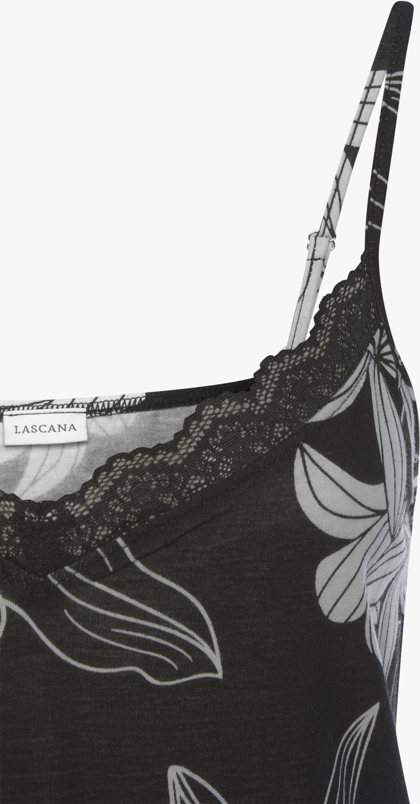 LASCANA Negligé - schwarz-allover-geblümt