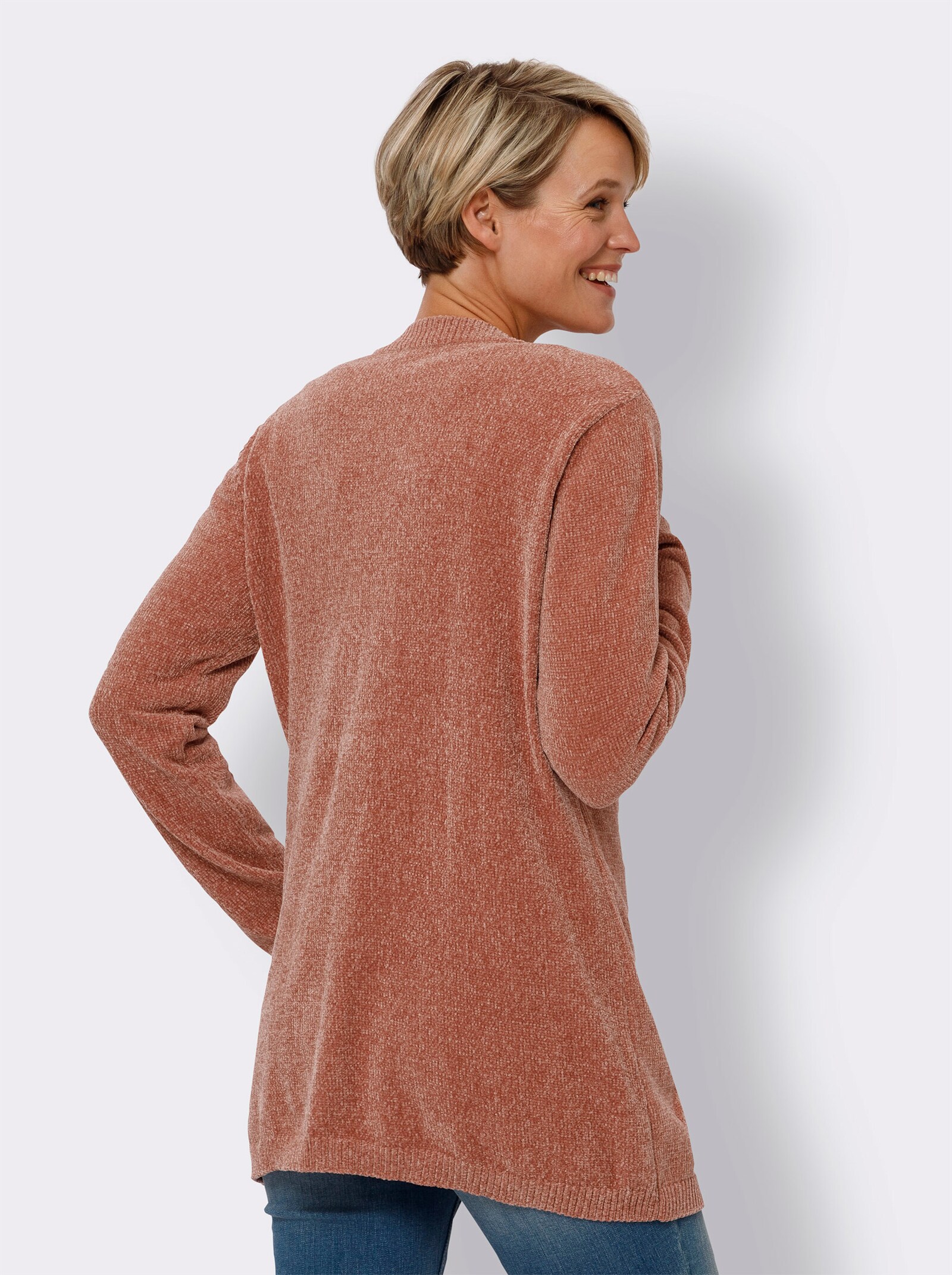 Vest van chenille - rozenhout