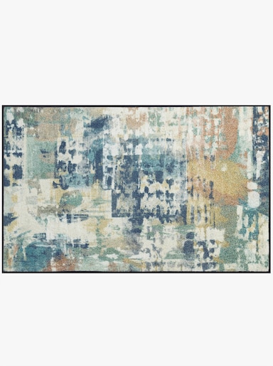 wash+dry by Kleen-Tex Fußmatte - ecru-blau-gemustert