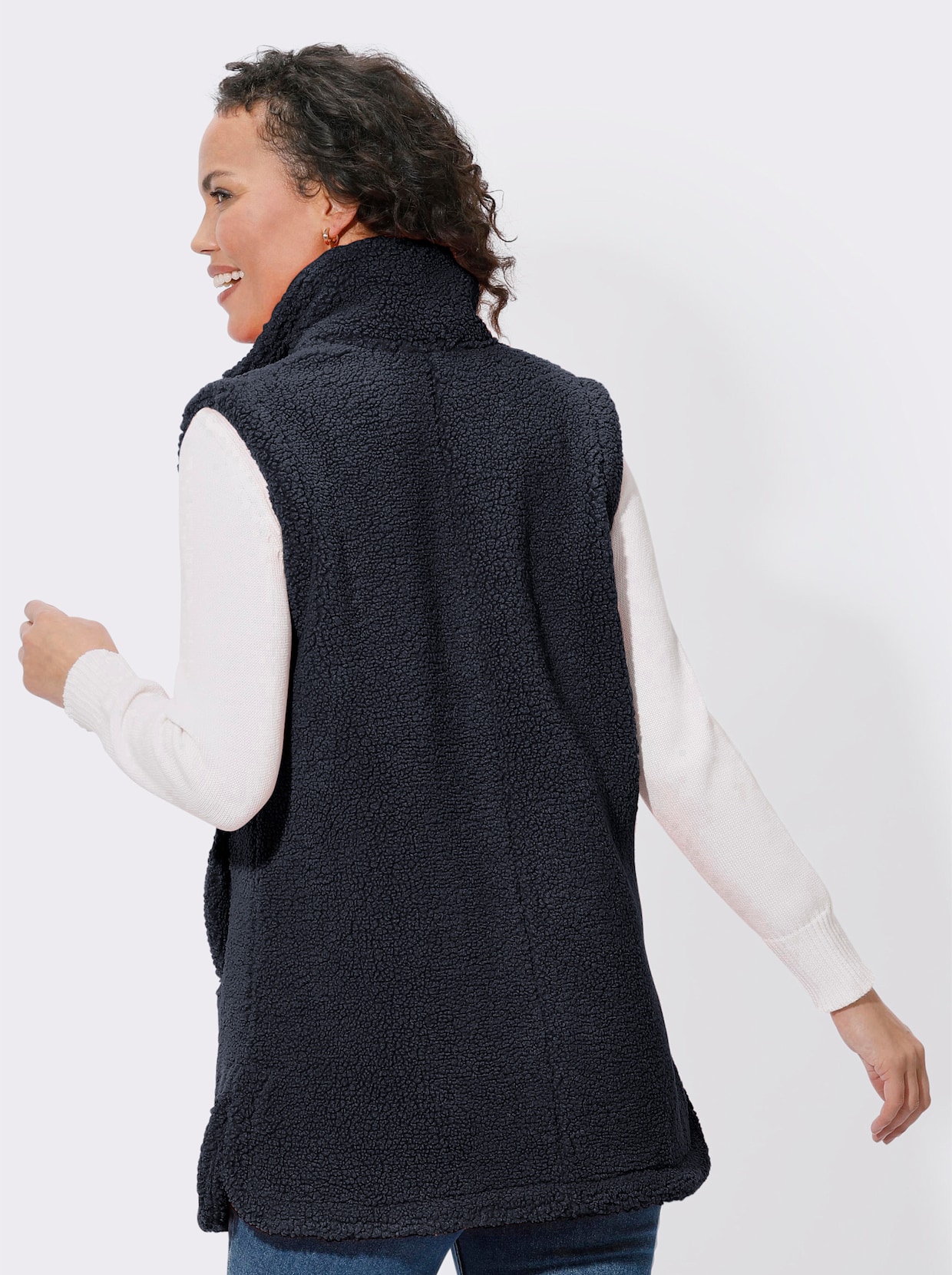 Gilet van teddyfleece - marine