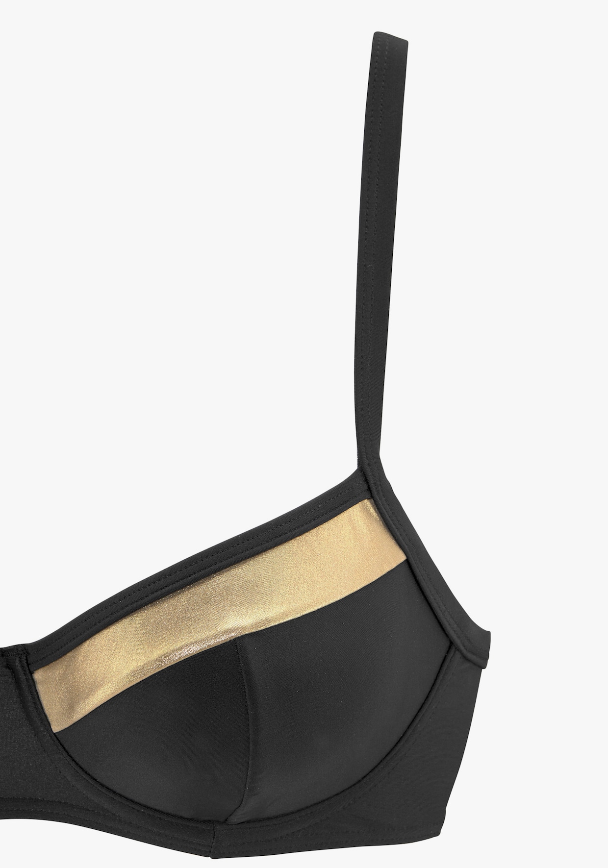 LASCANA Bügel-Bikini-Top - schwarz-goldfarben