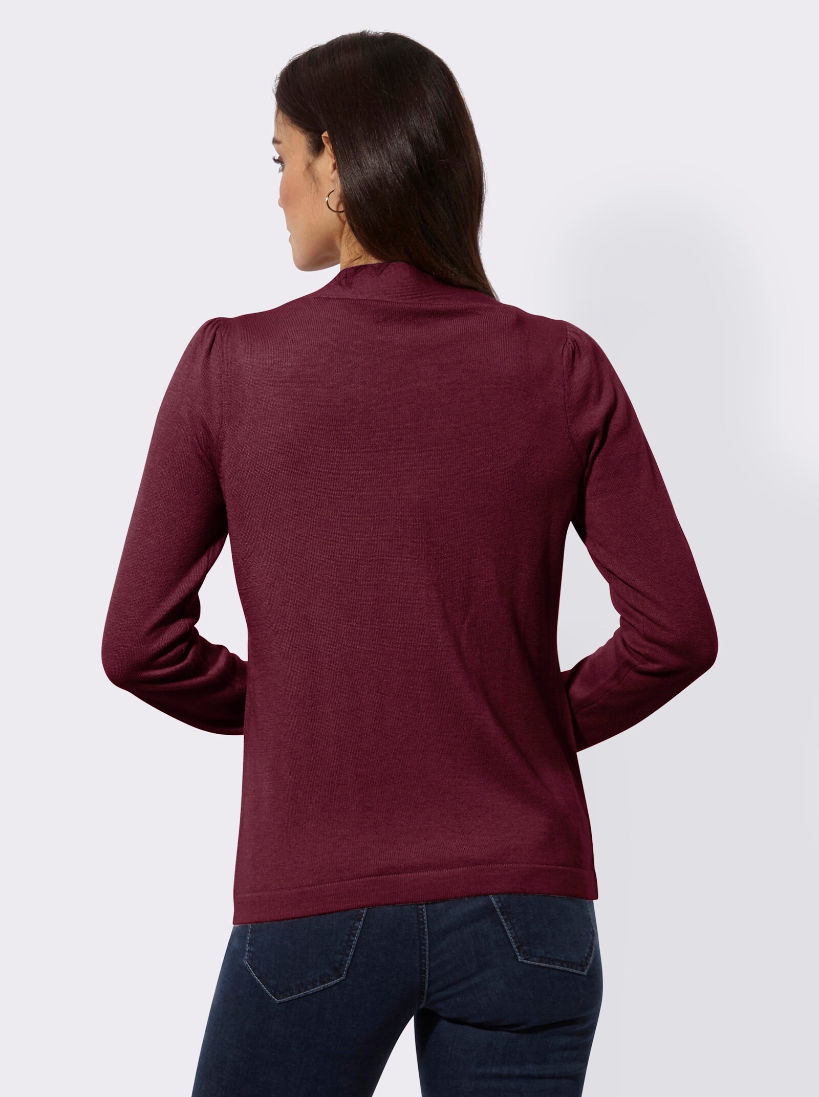 Cardigan mit Druckknöpfen - bordeaux