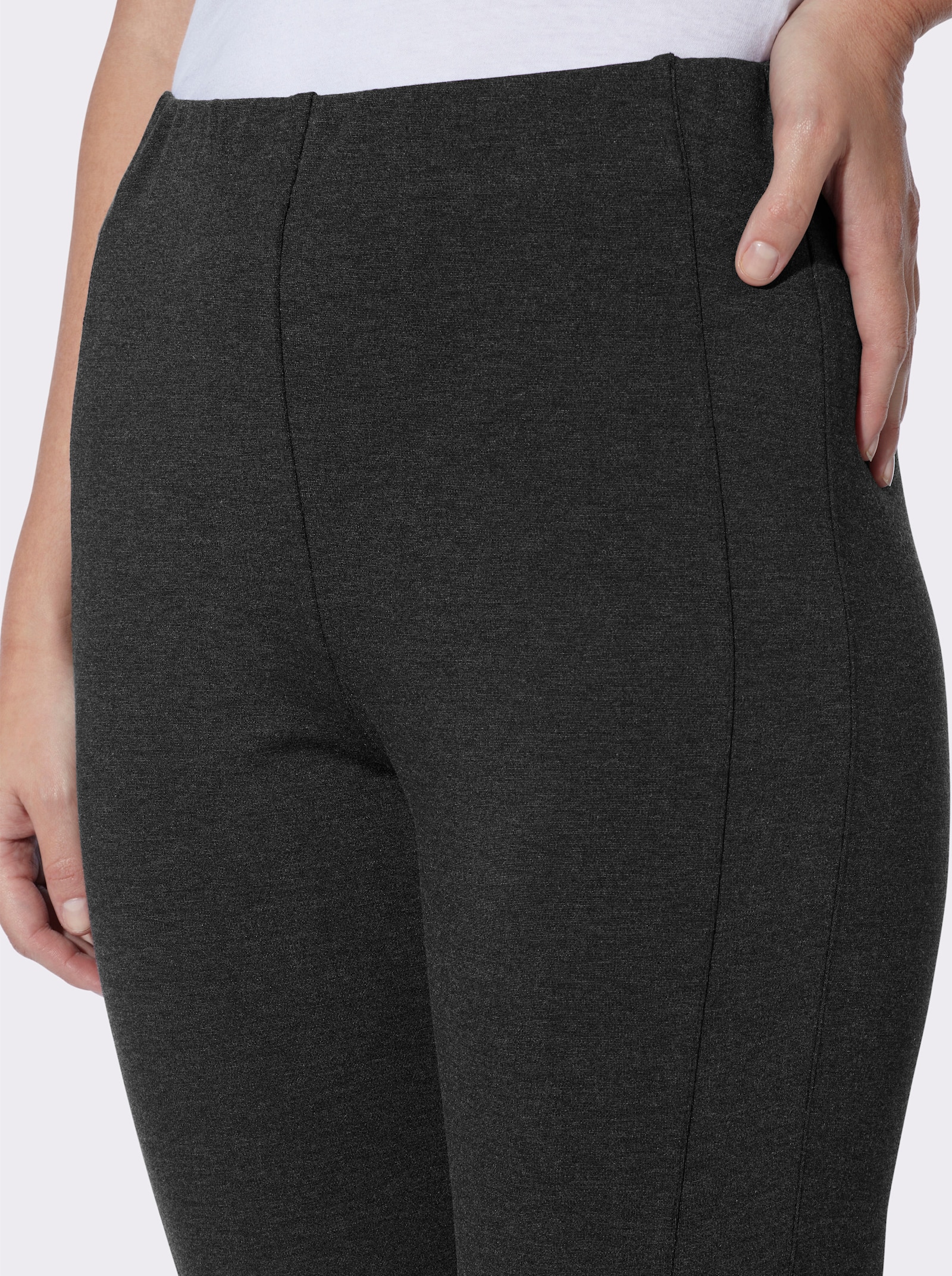 heine Jerseyhose mit Dehnbund - graphit-meliert