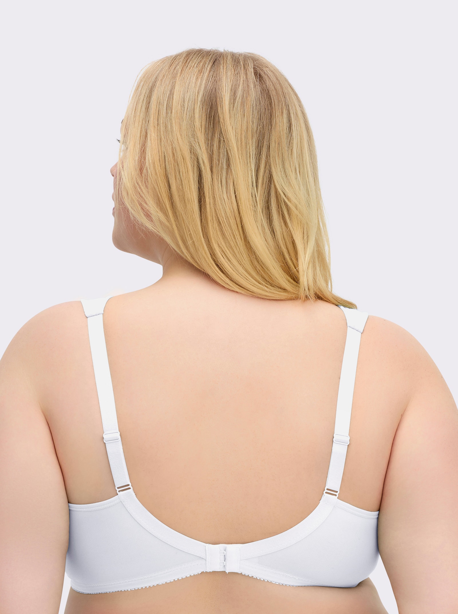 wäschepur Komfort-BH ohne Bügel mit transparenten Einsätzen - weiß