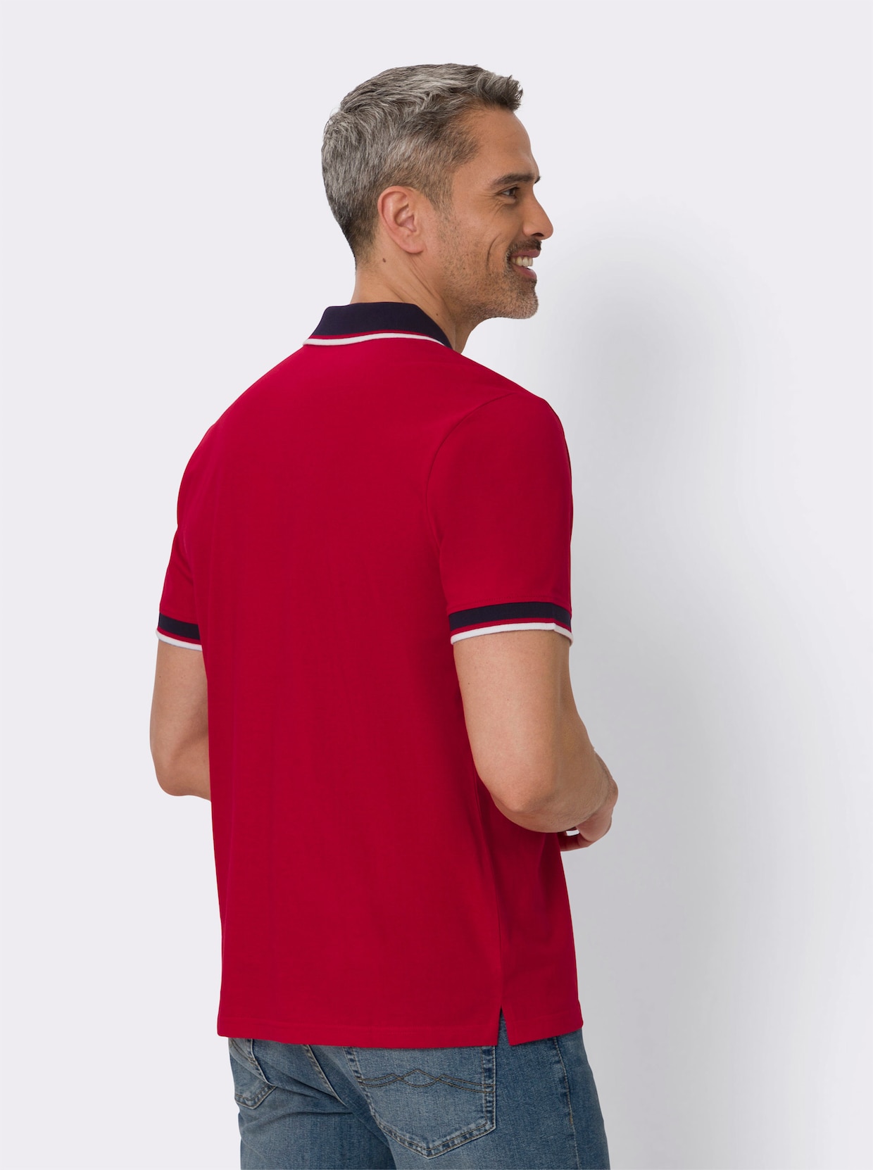 Kurzarm-Poloshirt - rot