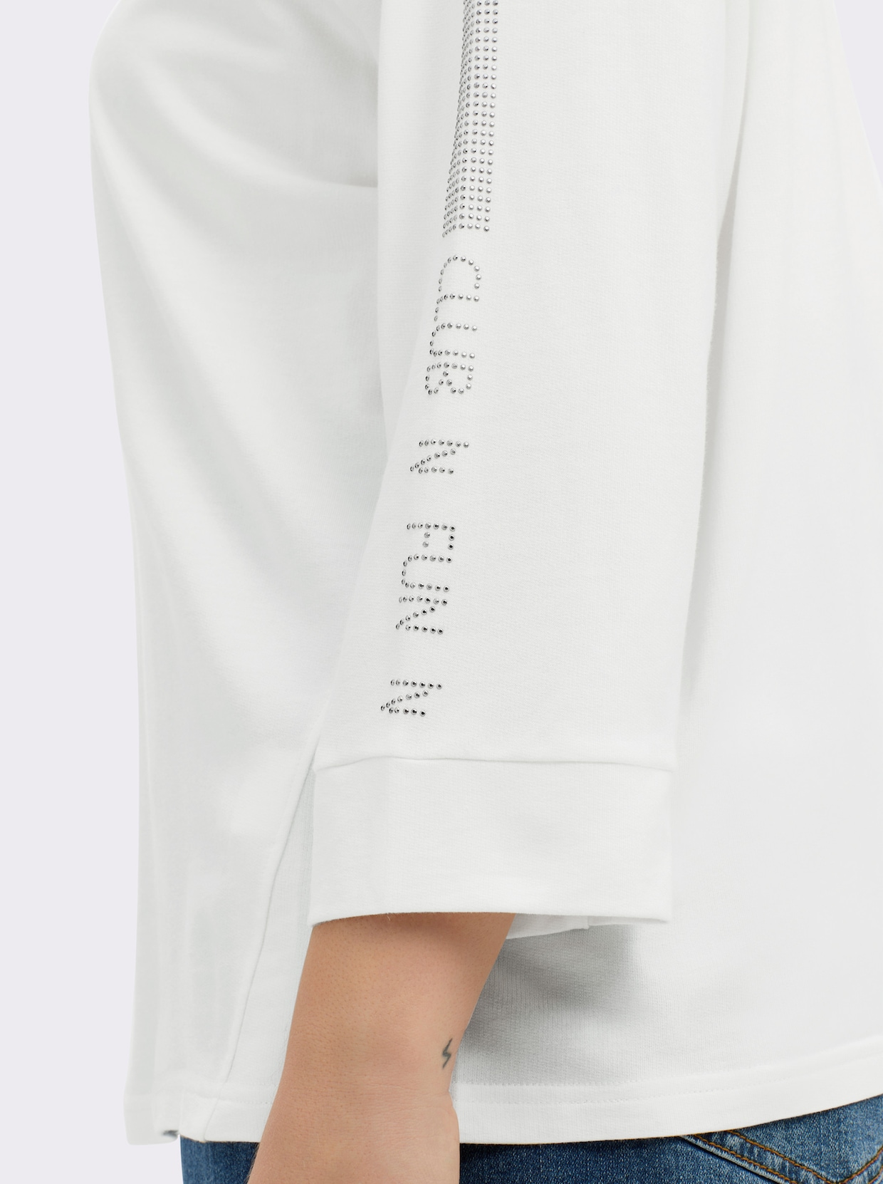 Sweatshirt mit Schriftzug - ecru