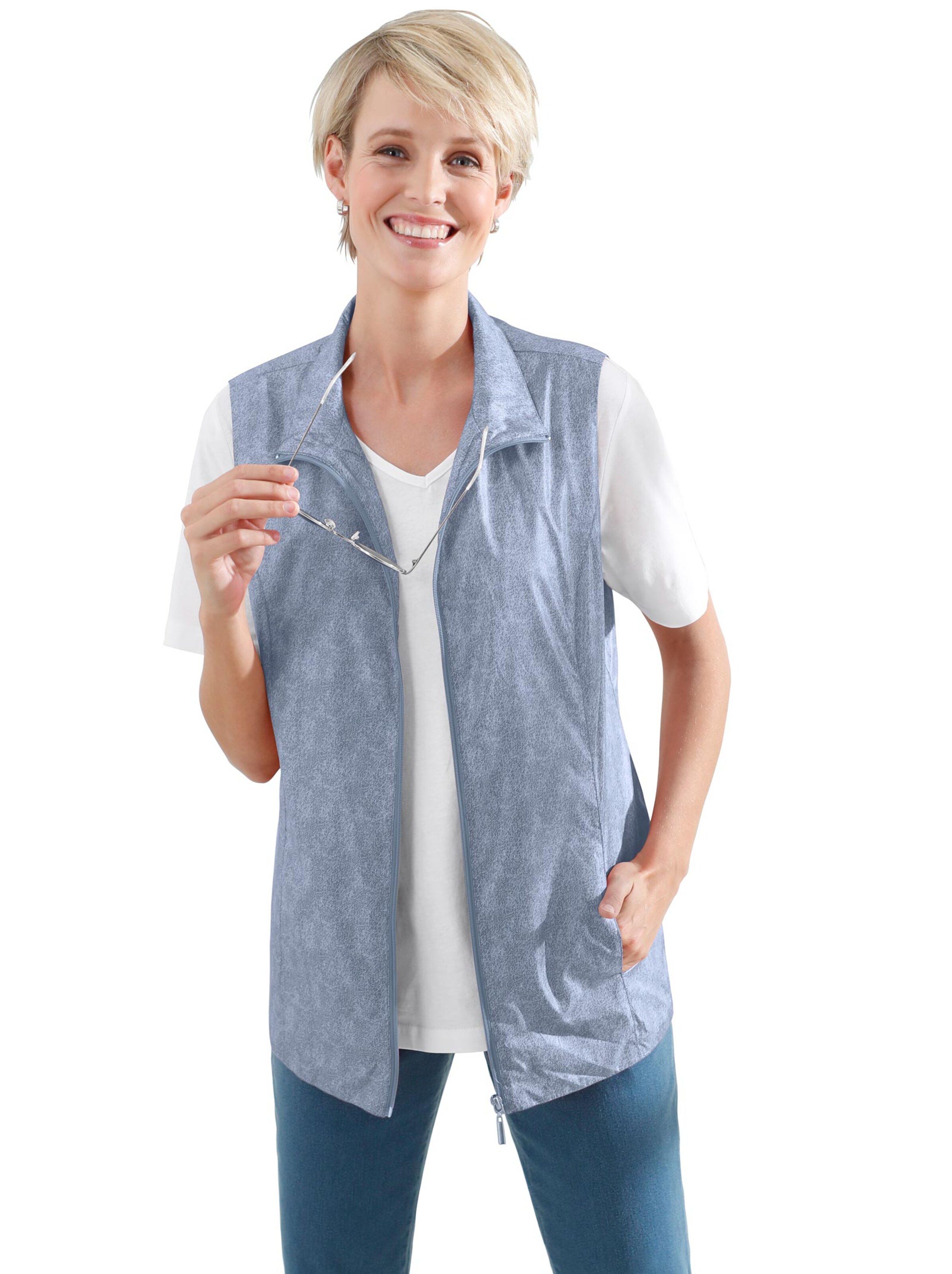 Weste - blau-meliert