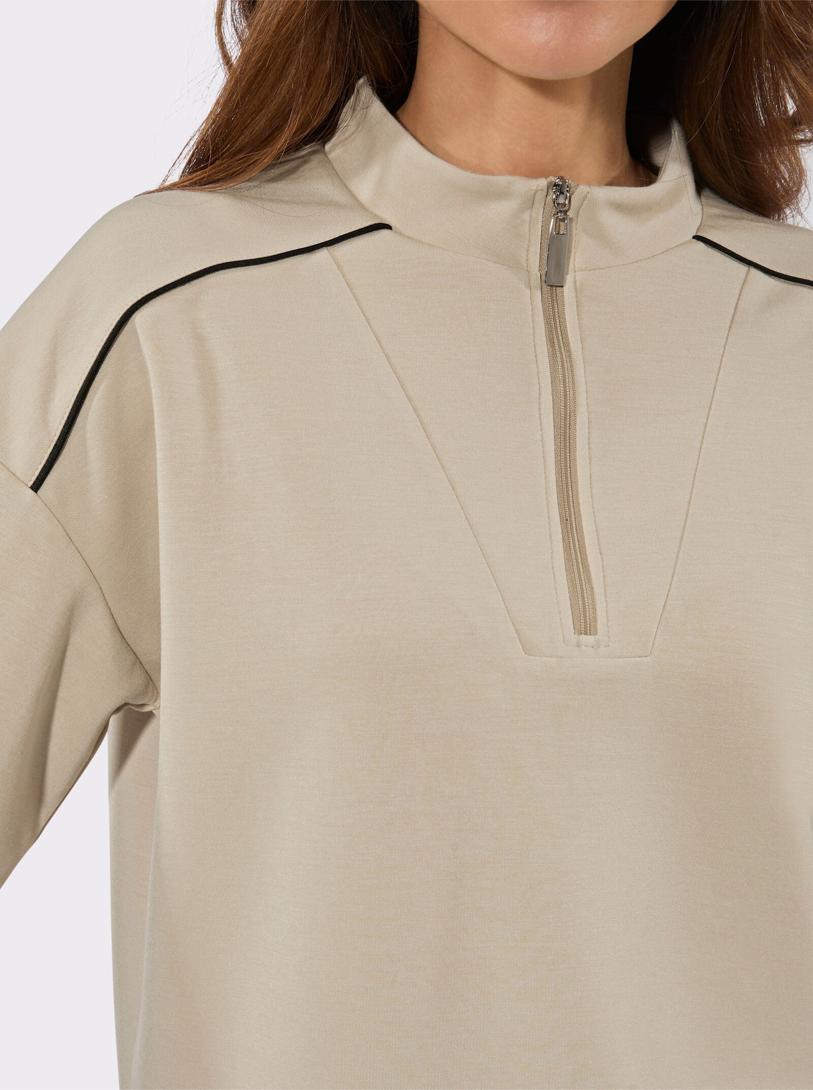 Sweatshirt mit 50% Modal - sand