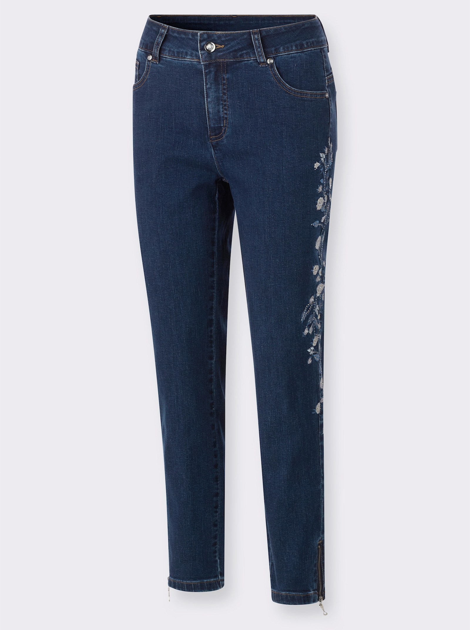 5-Pocket-Jeans mit Push-up-Effekt - blue-stone-washed