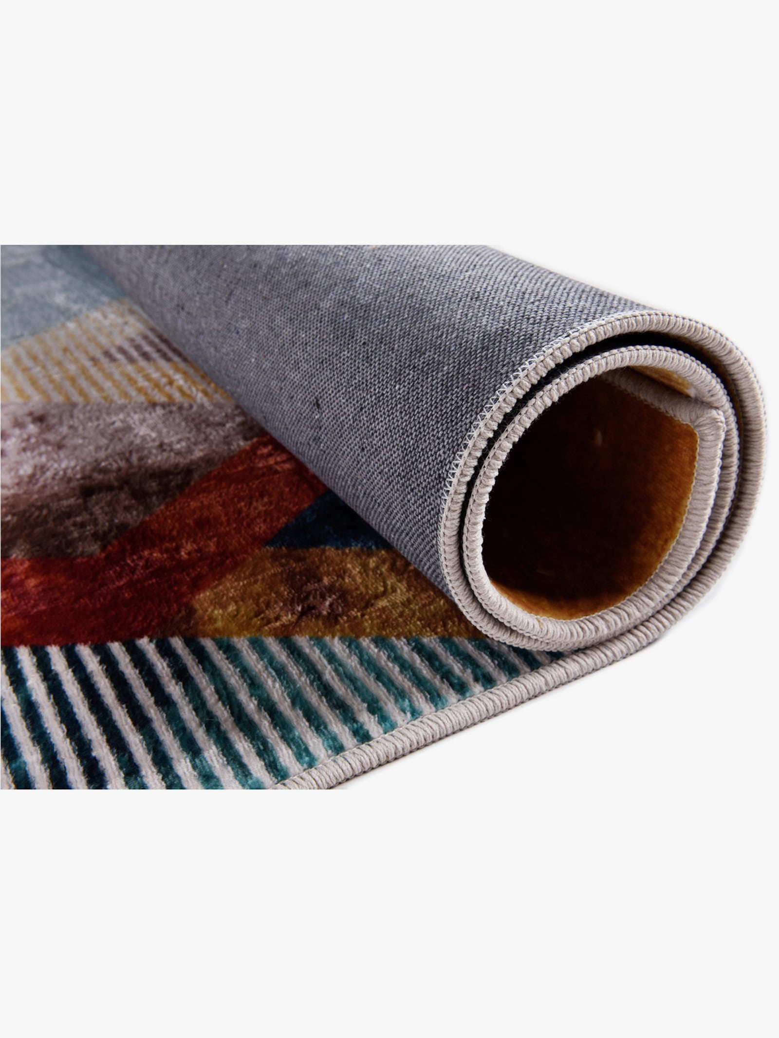 Theko Teppich - grau-bunt