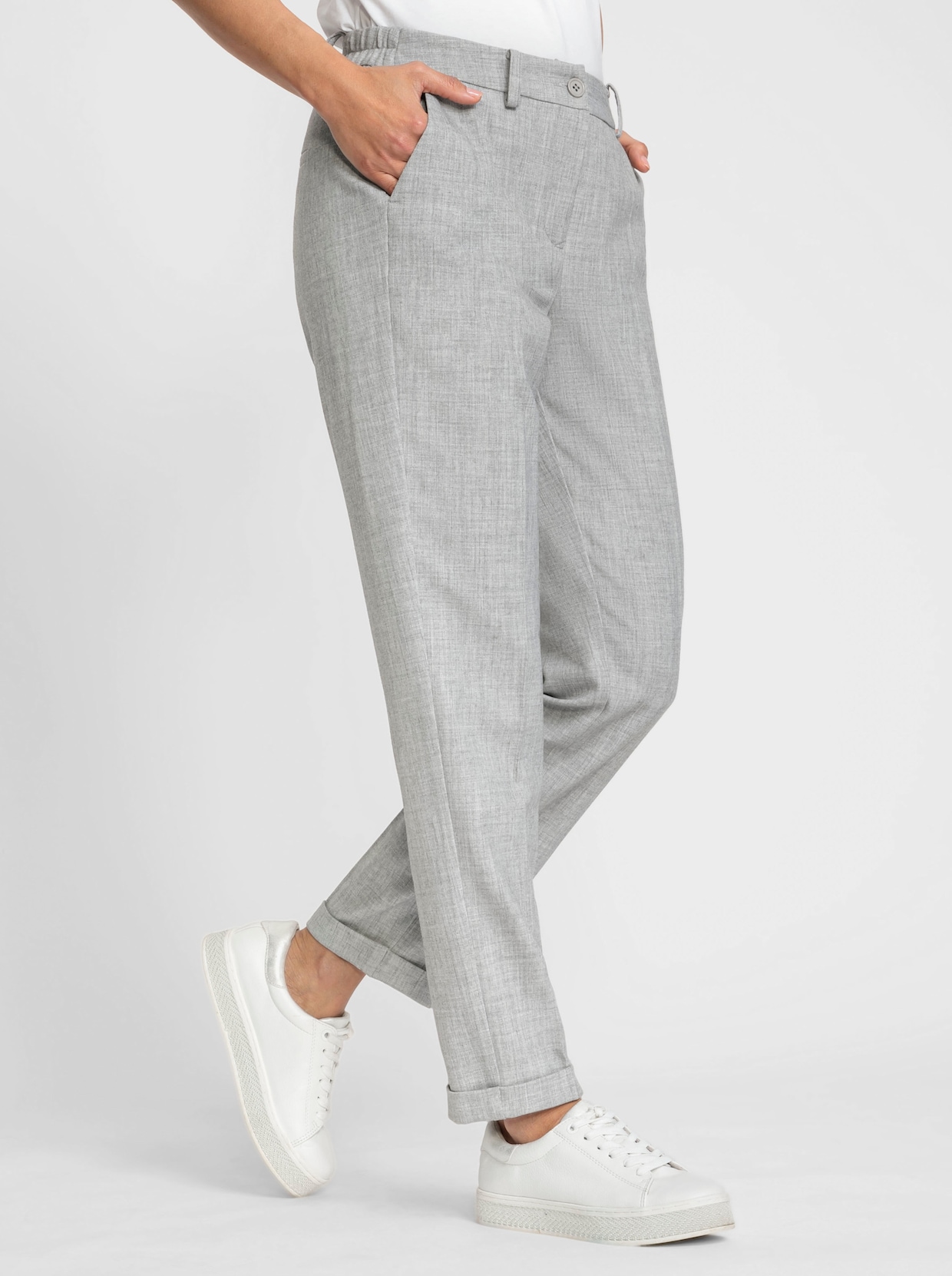 Pantalon - gris clair chiné