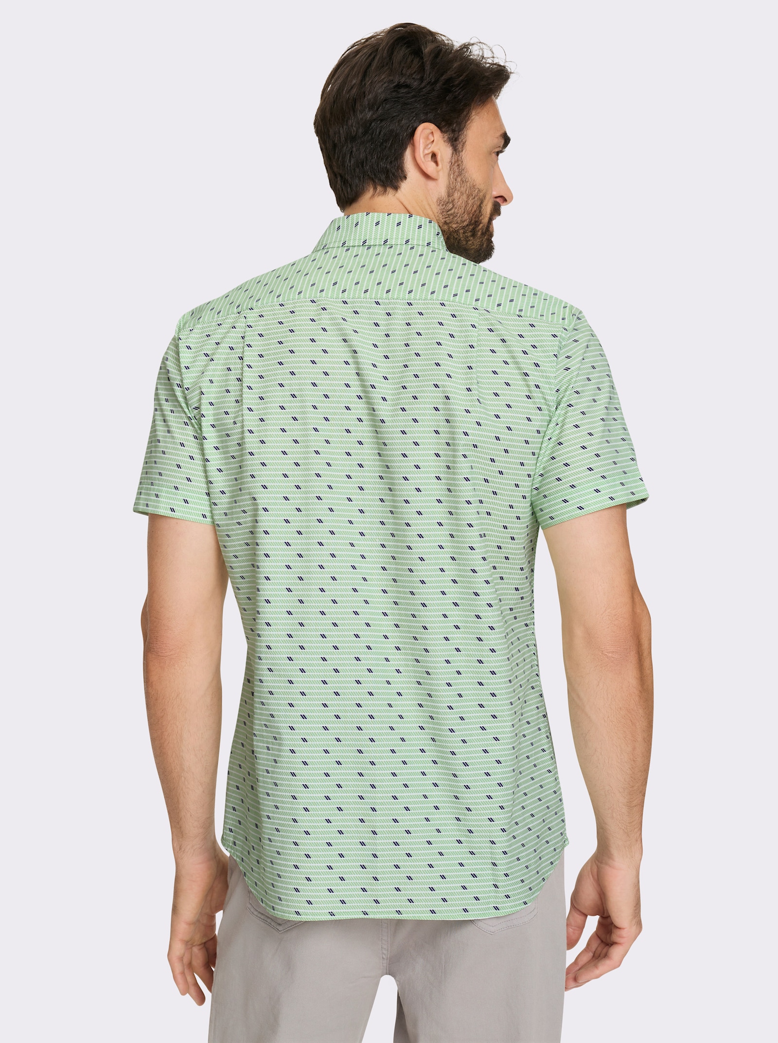 Catamaran Kurzarm-Hemd - reseda-gemustert