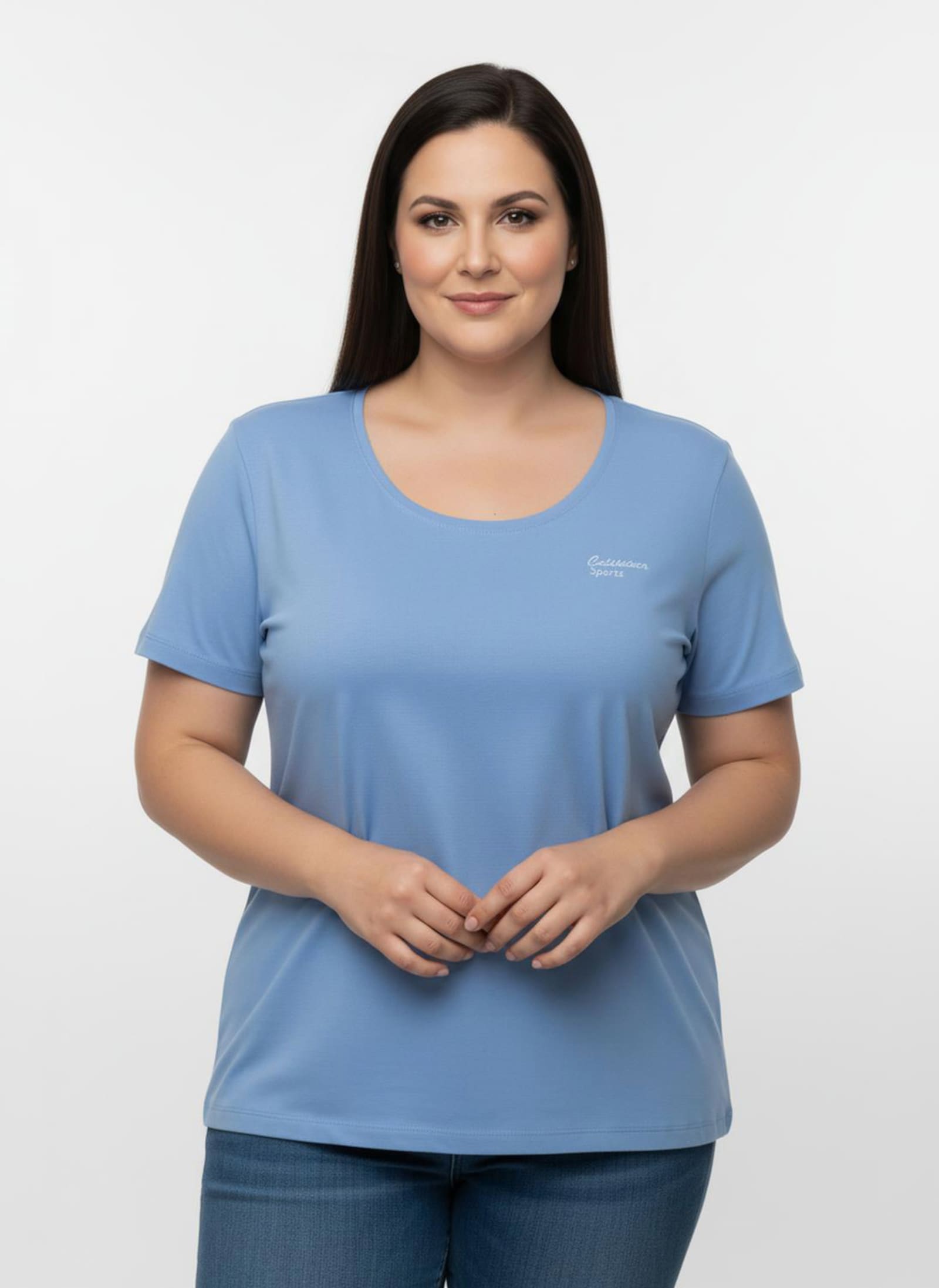 Catamaran Sports Sportshirt mit Stickerei - marine + hellblau