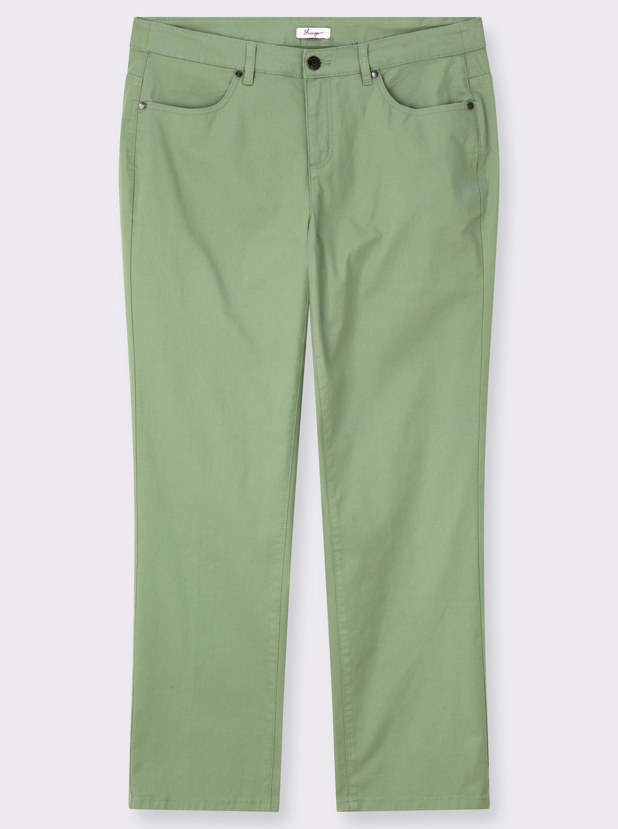 sheego Hose in gerader Form, aus Twill - eucalyptus