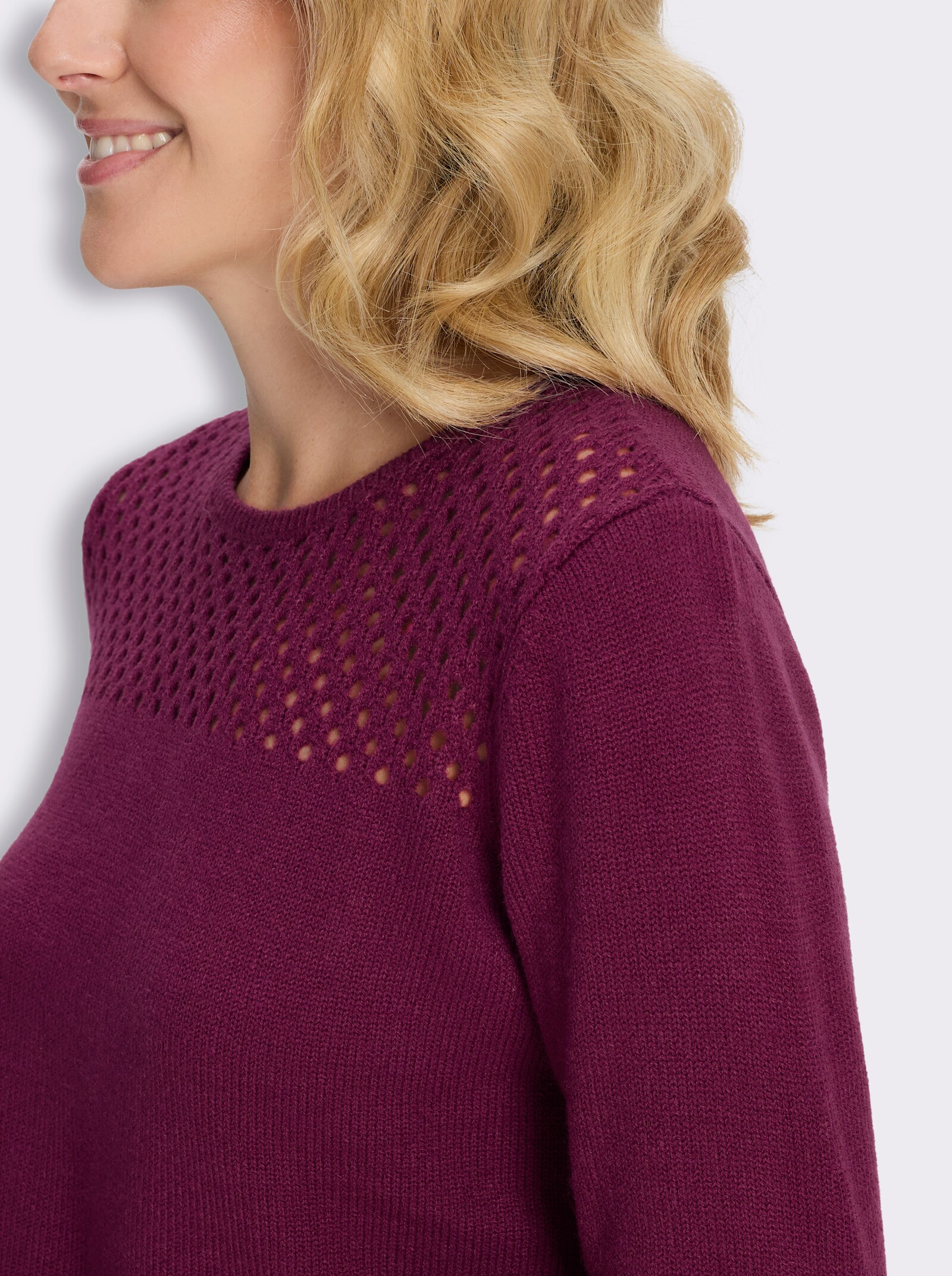 Ajourpullover mit Lochmuster - malve