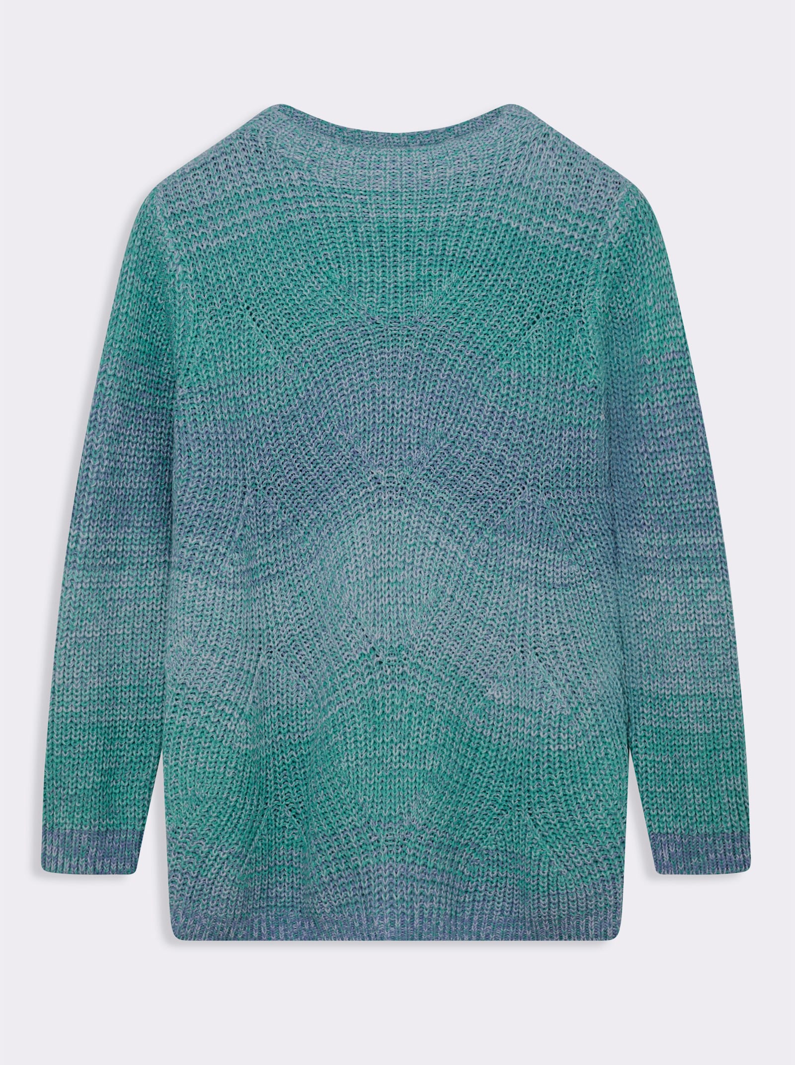 Strickpullover mit Kelchkragen - blaugrün-bleu-meliert