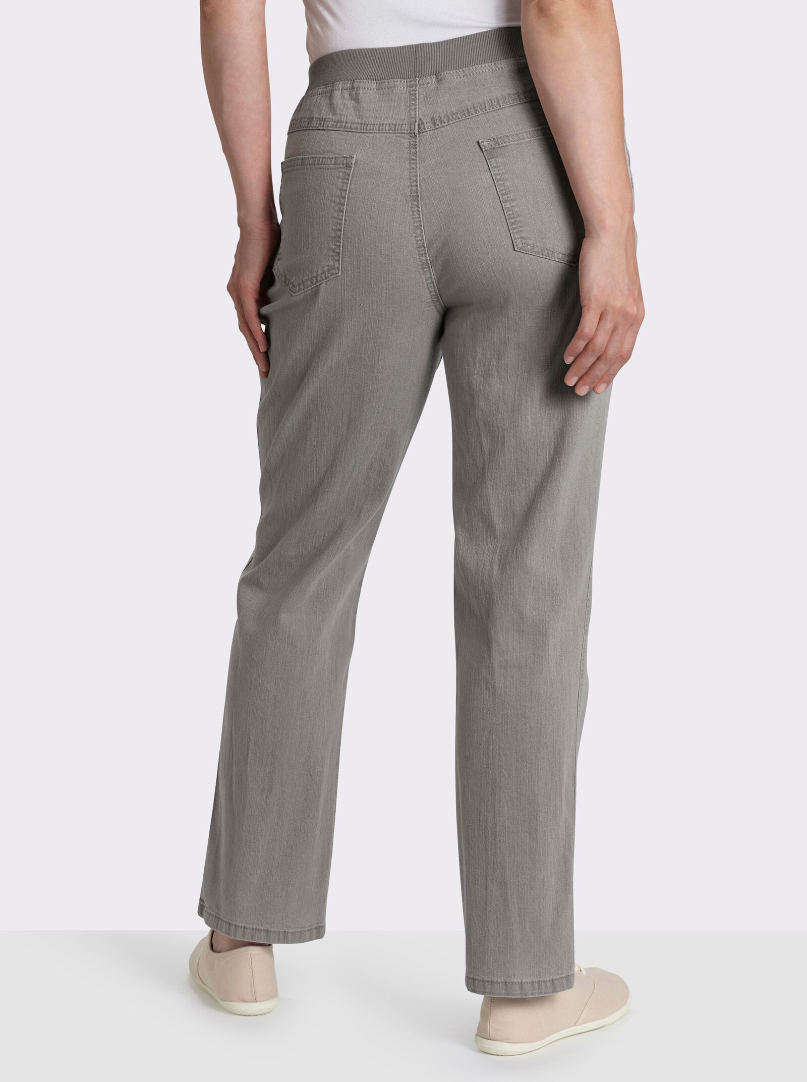 Stretch-Jeans mit Rundum-Dehnbund - grey-denim