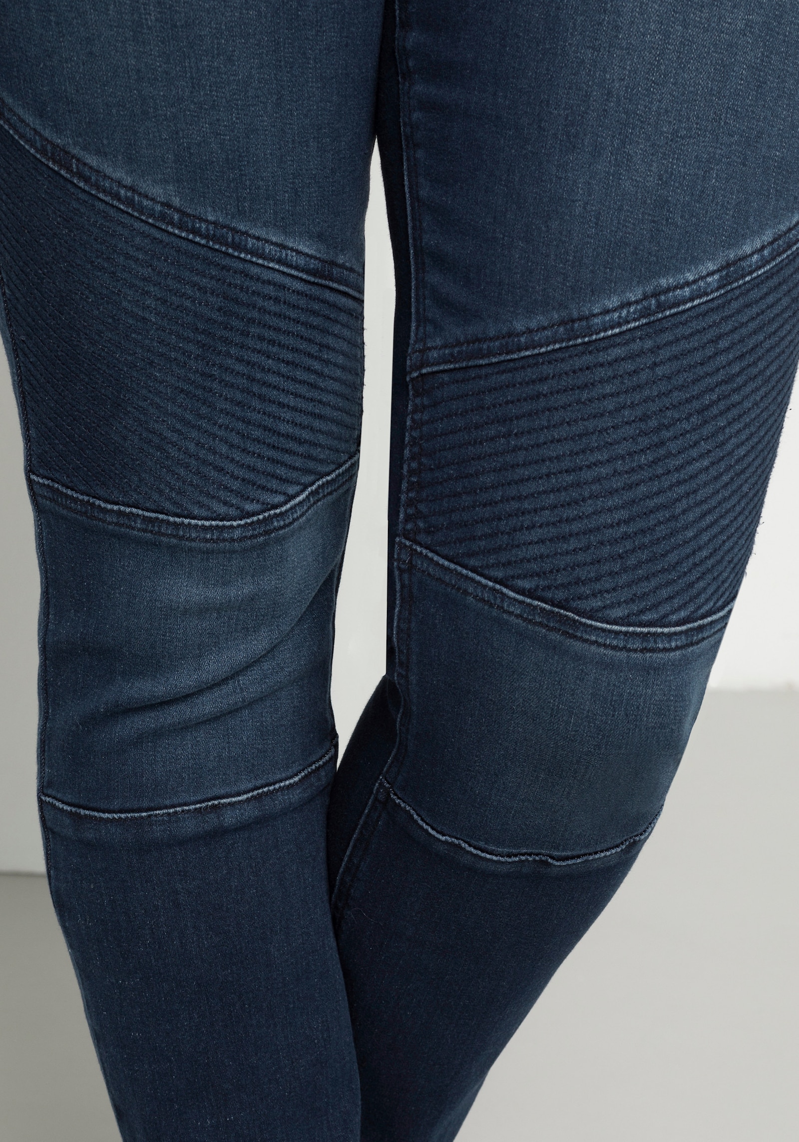 sheego Skinny jeans in bikerlook - dark blue denim