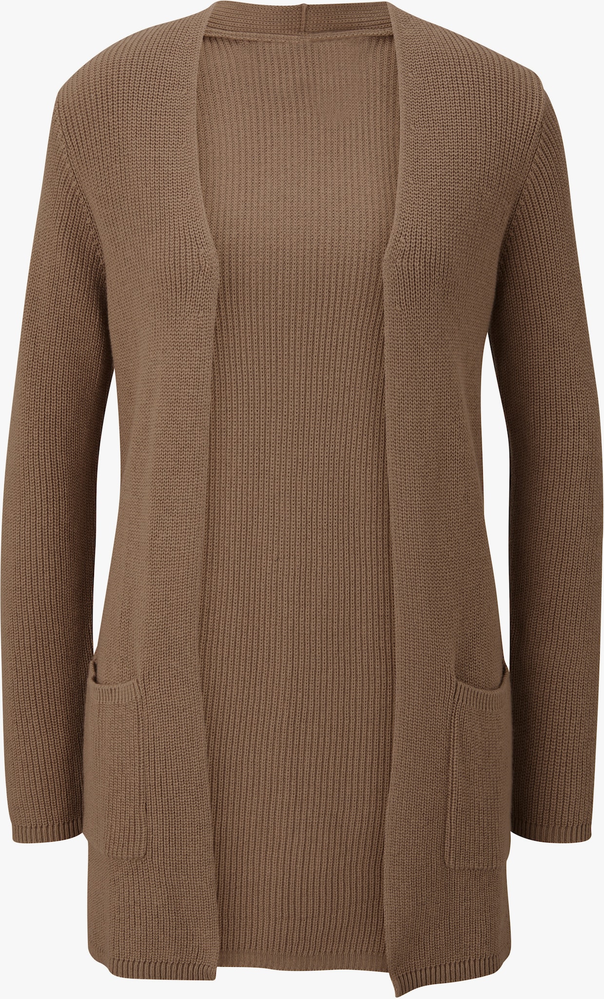 heine Lang gebreid vest - beige
