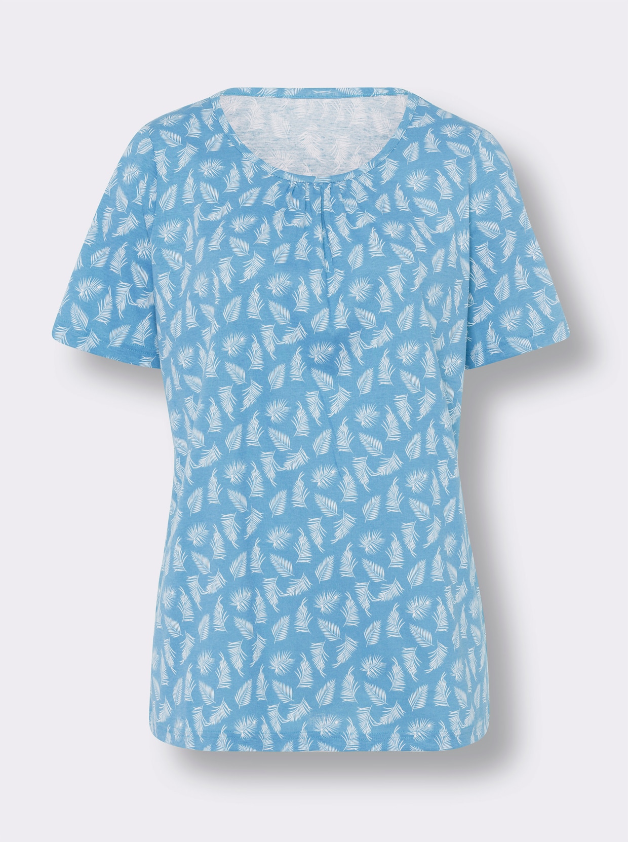 Tričko s krátkymi rukávmi - modro-biela potlač