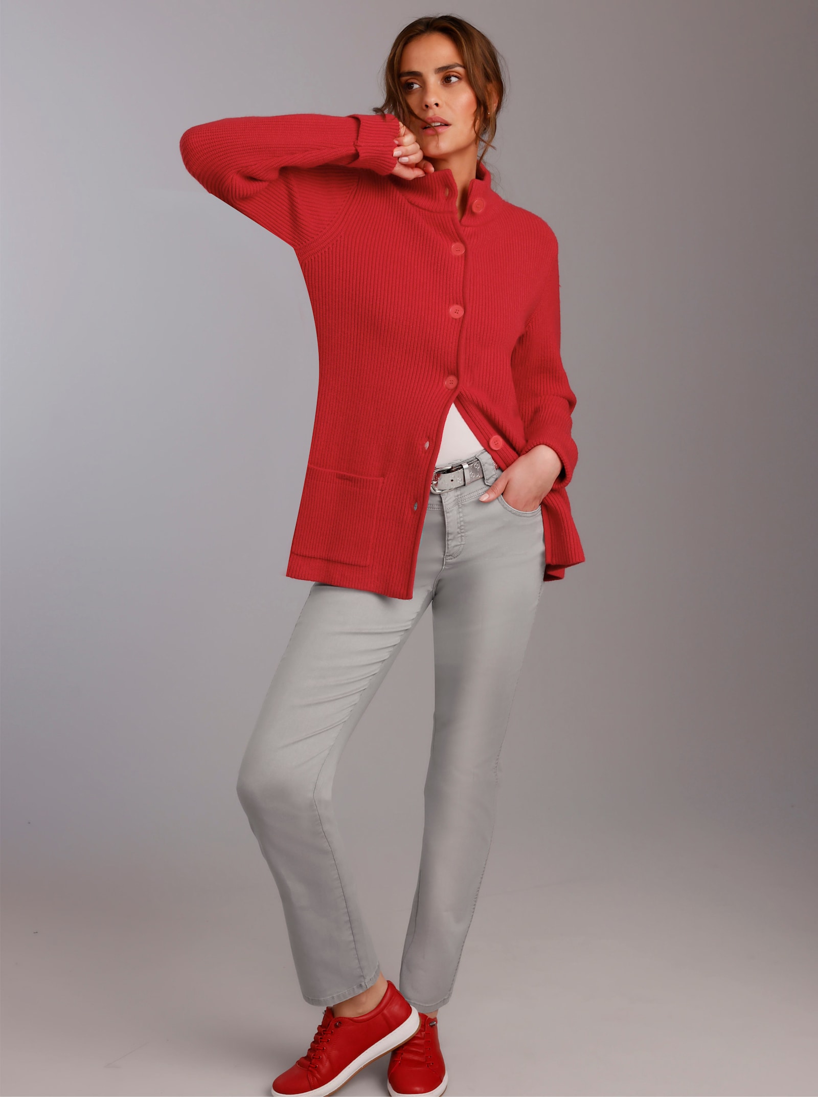 CREATION L PREMIUM Gerade Jeans mit Lyocell-Anteil - steingrau