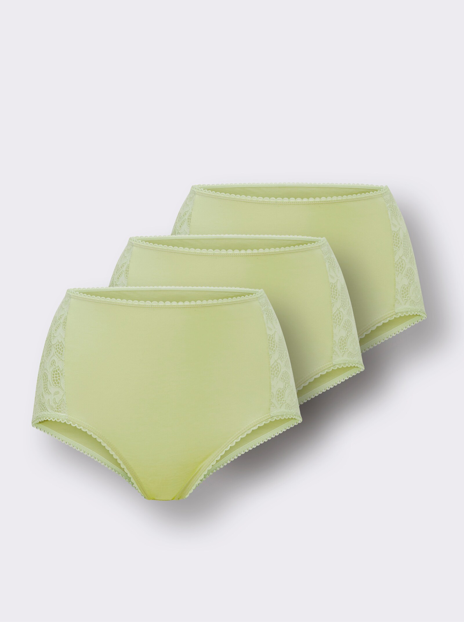 wäschepur Taillenslip mit breitem Spitzen-Einsatz - pistazie