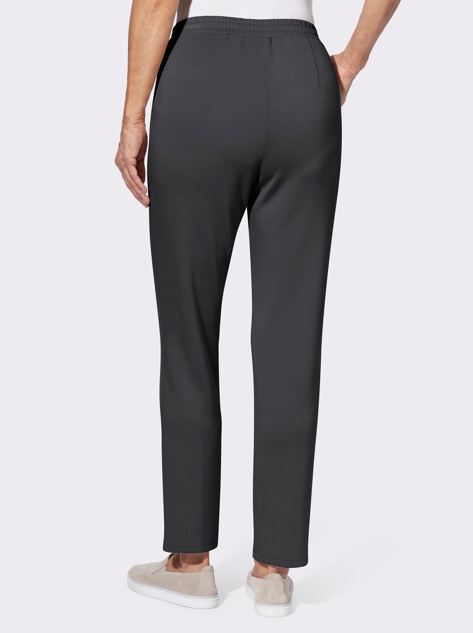 Comfortbroek met biezen - antraciet