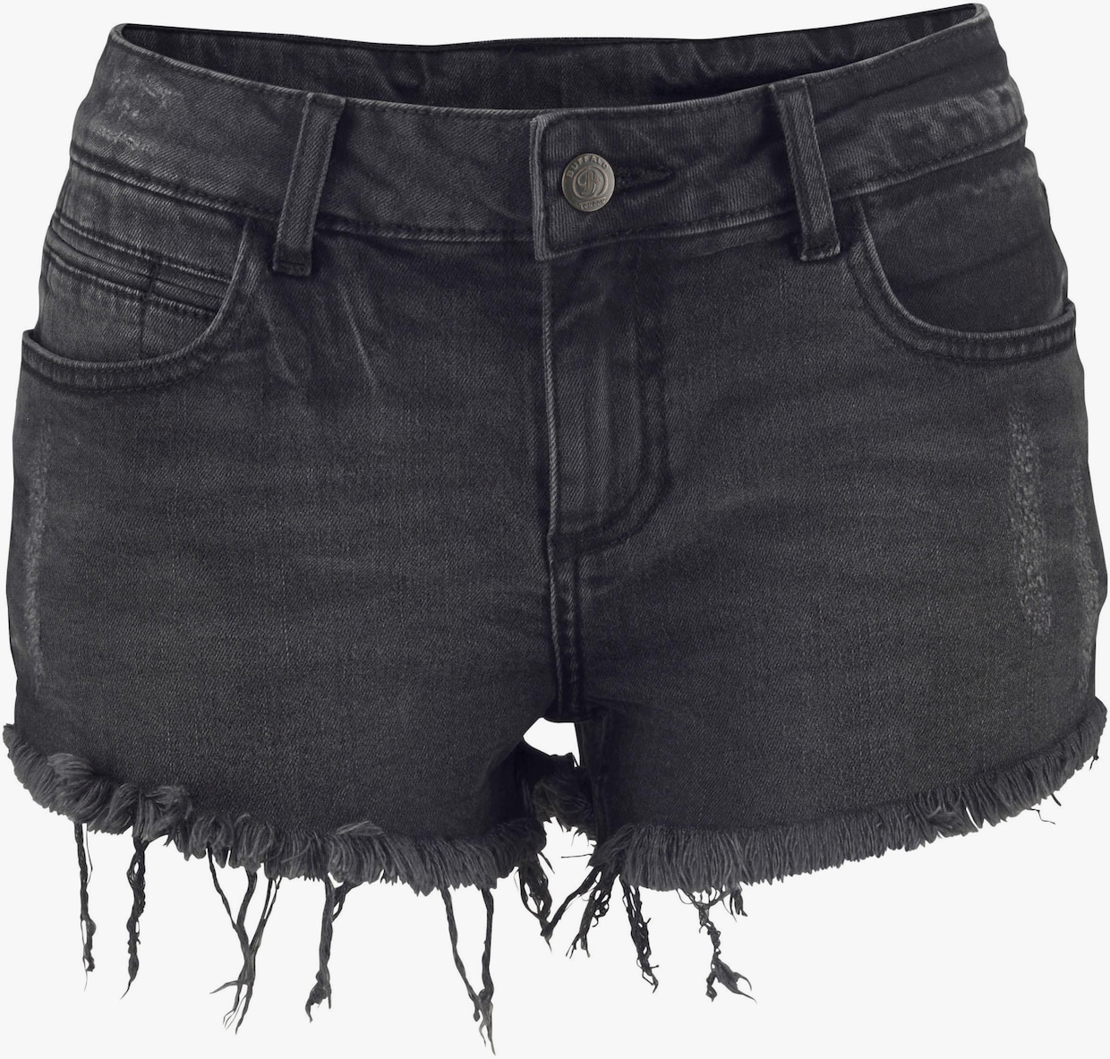 Buffalo Jeanshotpants - schwarz-washed