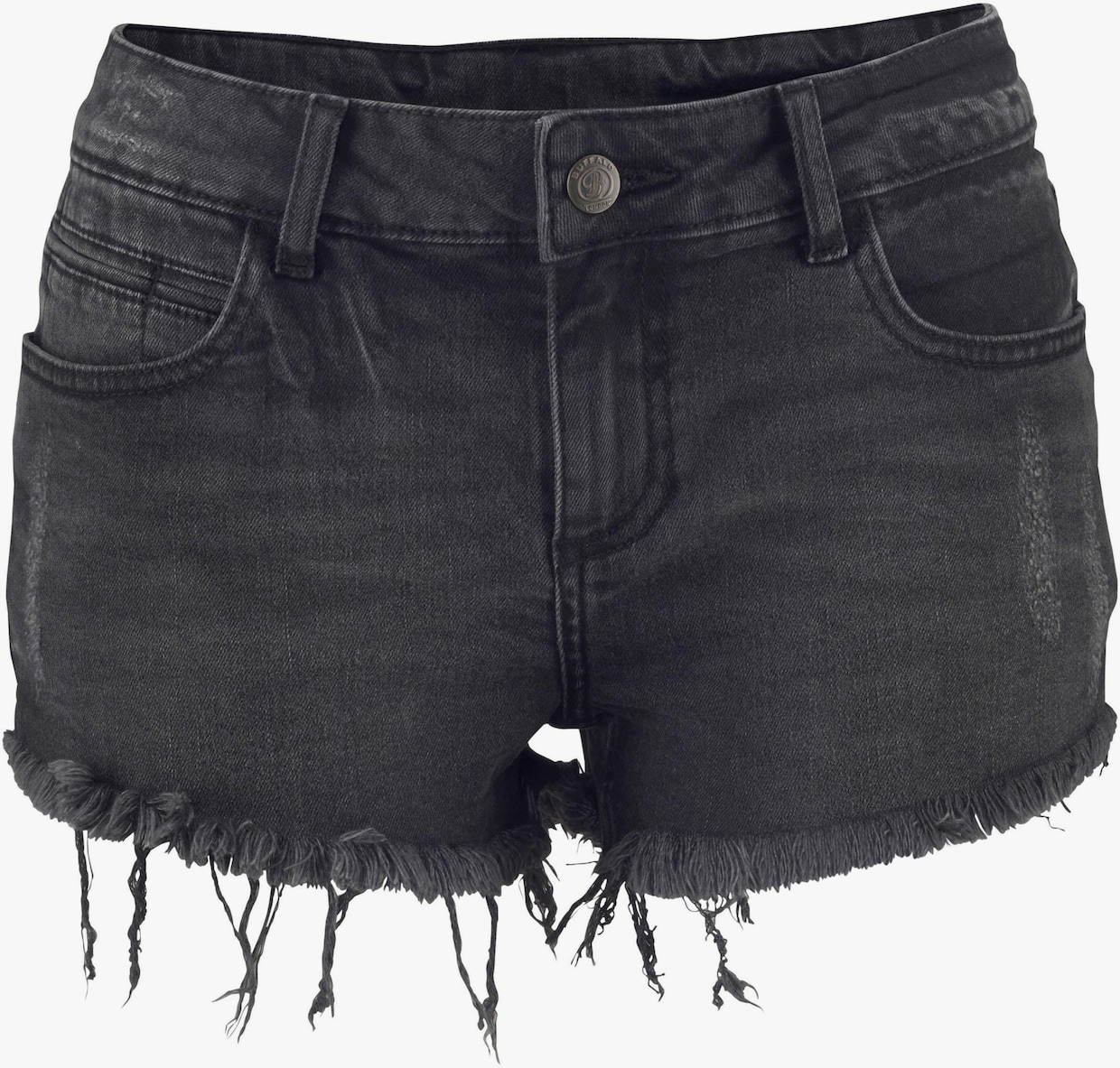 Buffalo Mini-short en jean - noir délavé