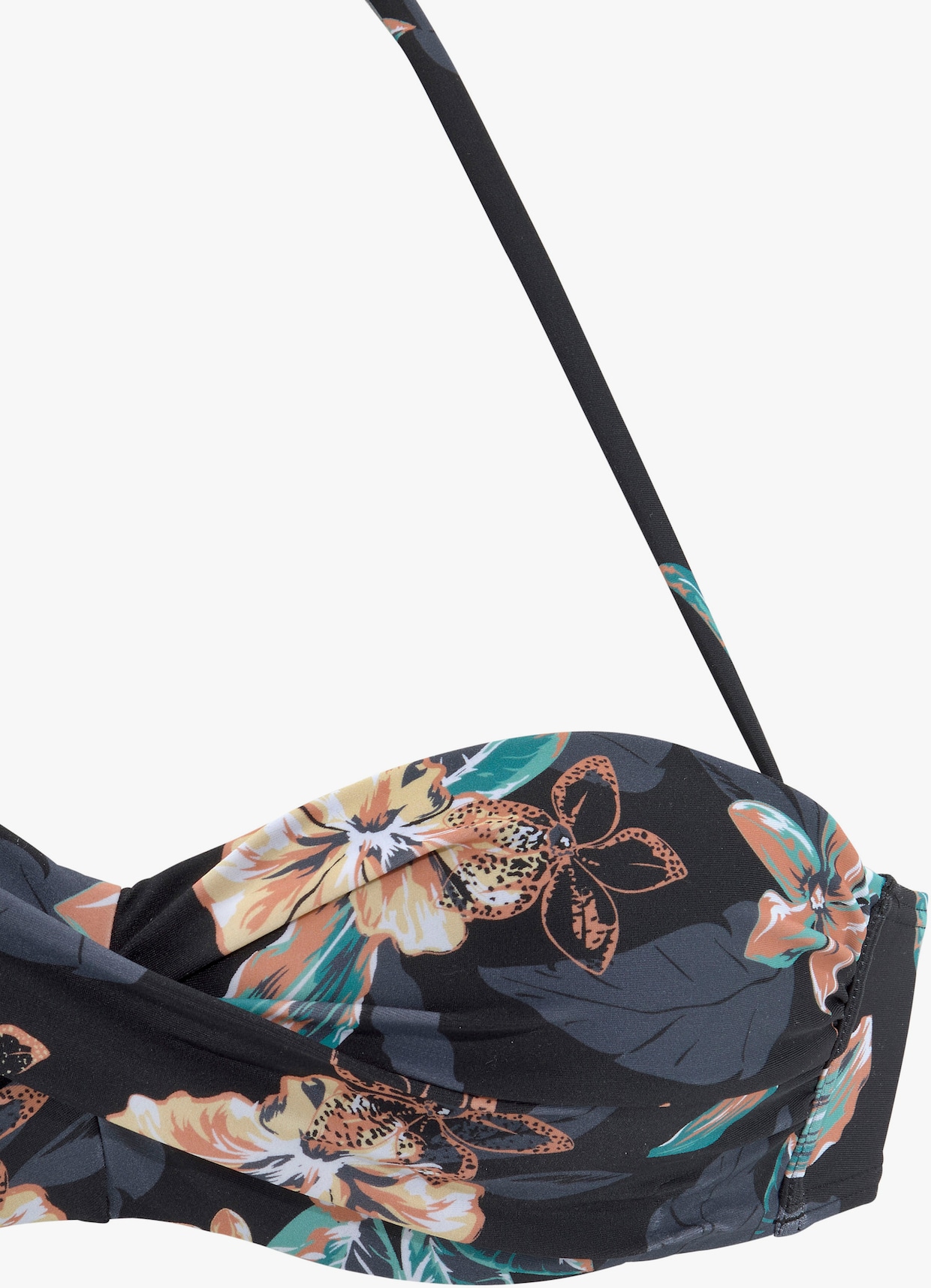 Venice Beach Bandeaubikinitop met beugel - zwart geprint