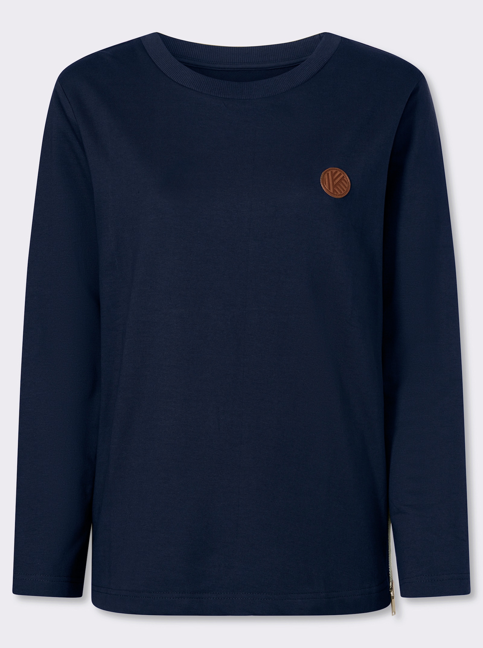 Sweatshirt mit Reißverschlüssen seitlich - marine